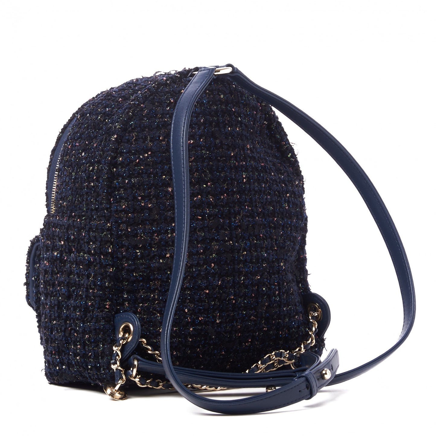 Tweed Front Pocket Backpack Navy