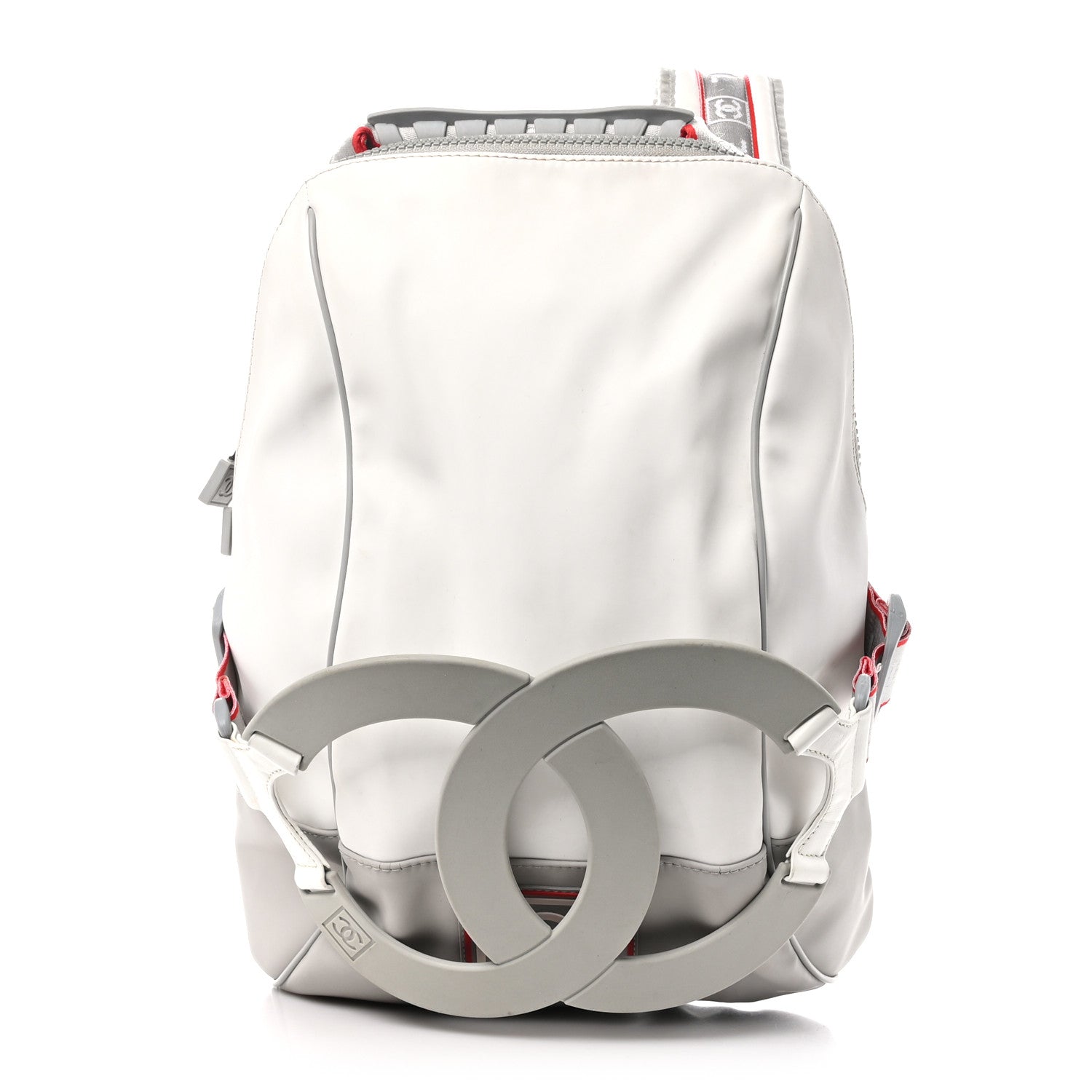 CHANEL Backpack Nylon Silver White CHANEL Sports Line COCO Mark Backpack Nylon Leather White  main image 2