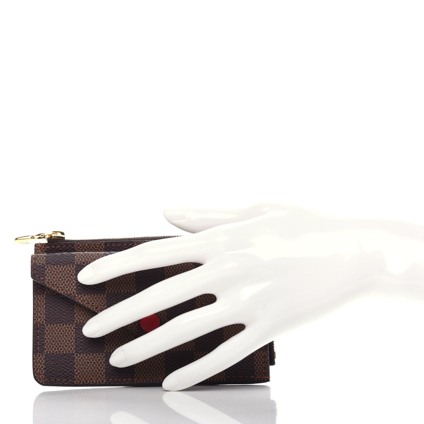 Damier Ebene Recto Verso Card Holder Red