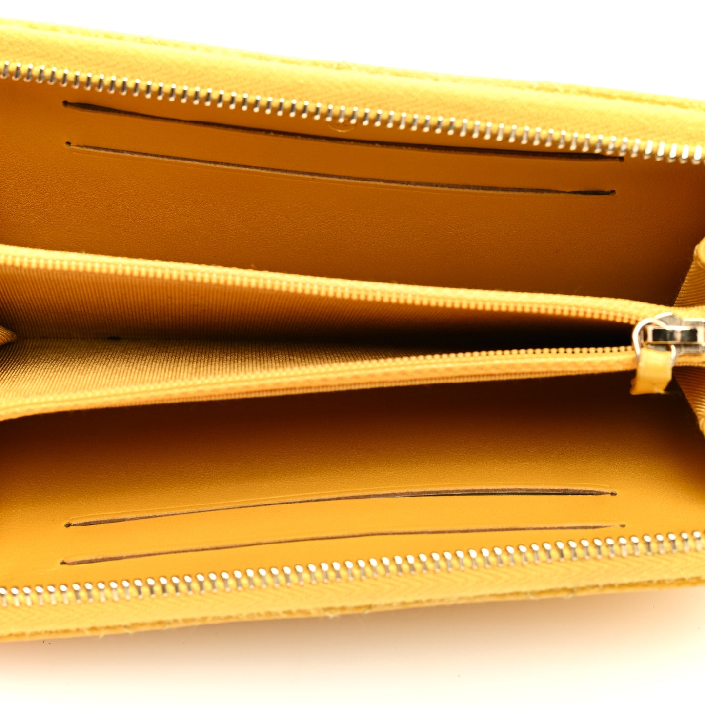 Caviar Quilted Medium Zip Around Wallet Yellow