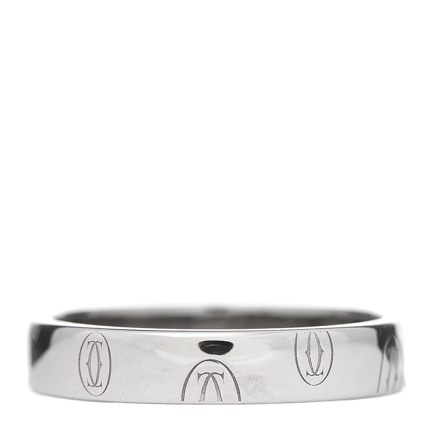 Cartier 18K White Gold 4mm Happy Birthday Band Ring 56 7.5 3 of 4