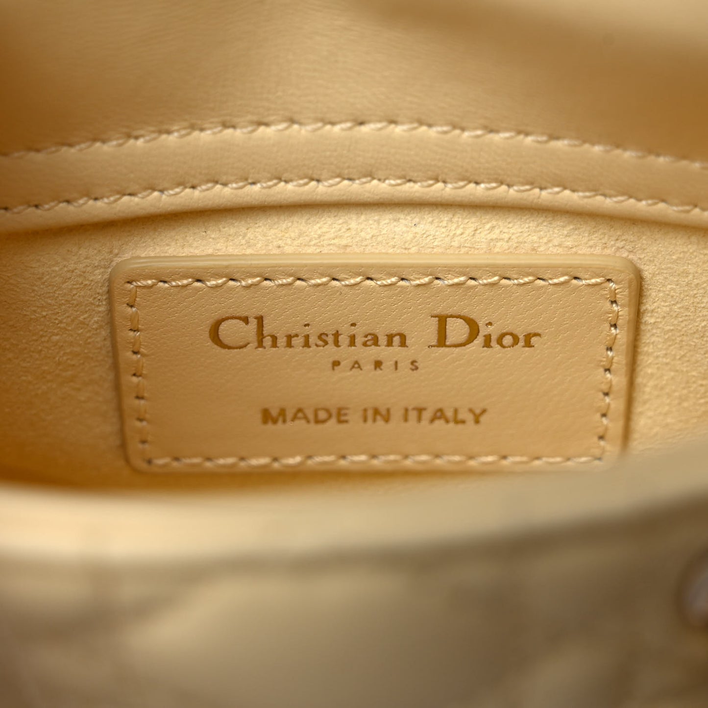 Lambskin Cannage Micro Lady Dior Soft Yellow