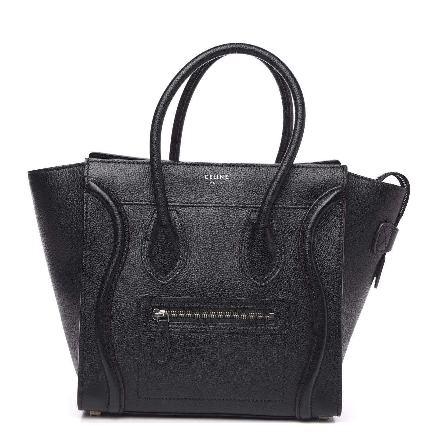 Drummed Calfskin Micro Luggage Black