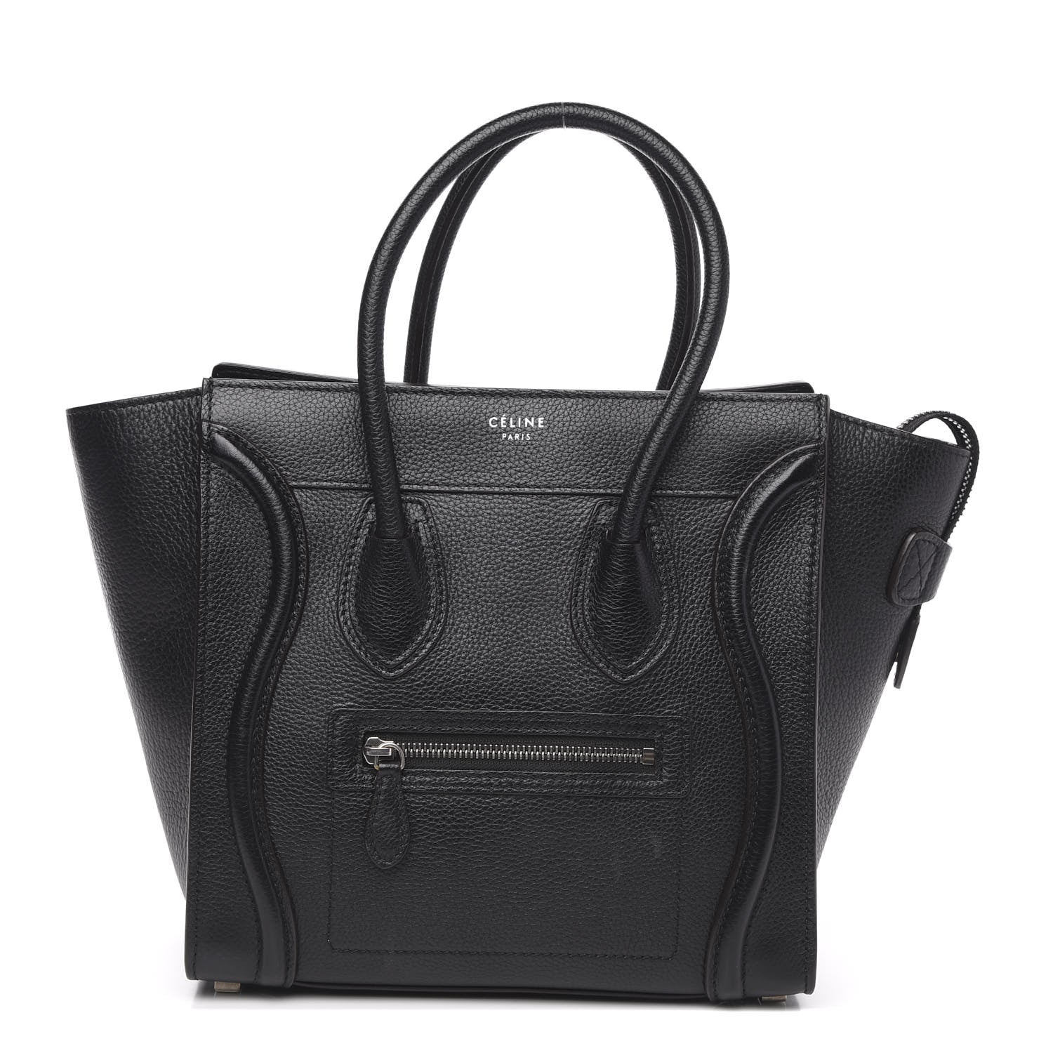 Celine Drummed Calfskin Micro Luggage Black 1 of 12