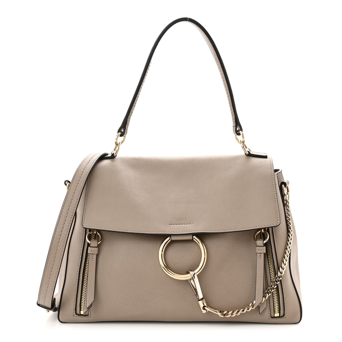 Calfskin Small Faye Day Shoulder Bag Motty Grey