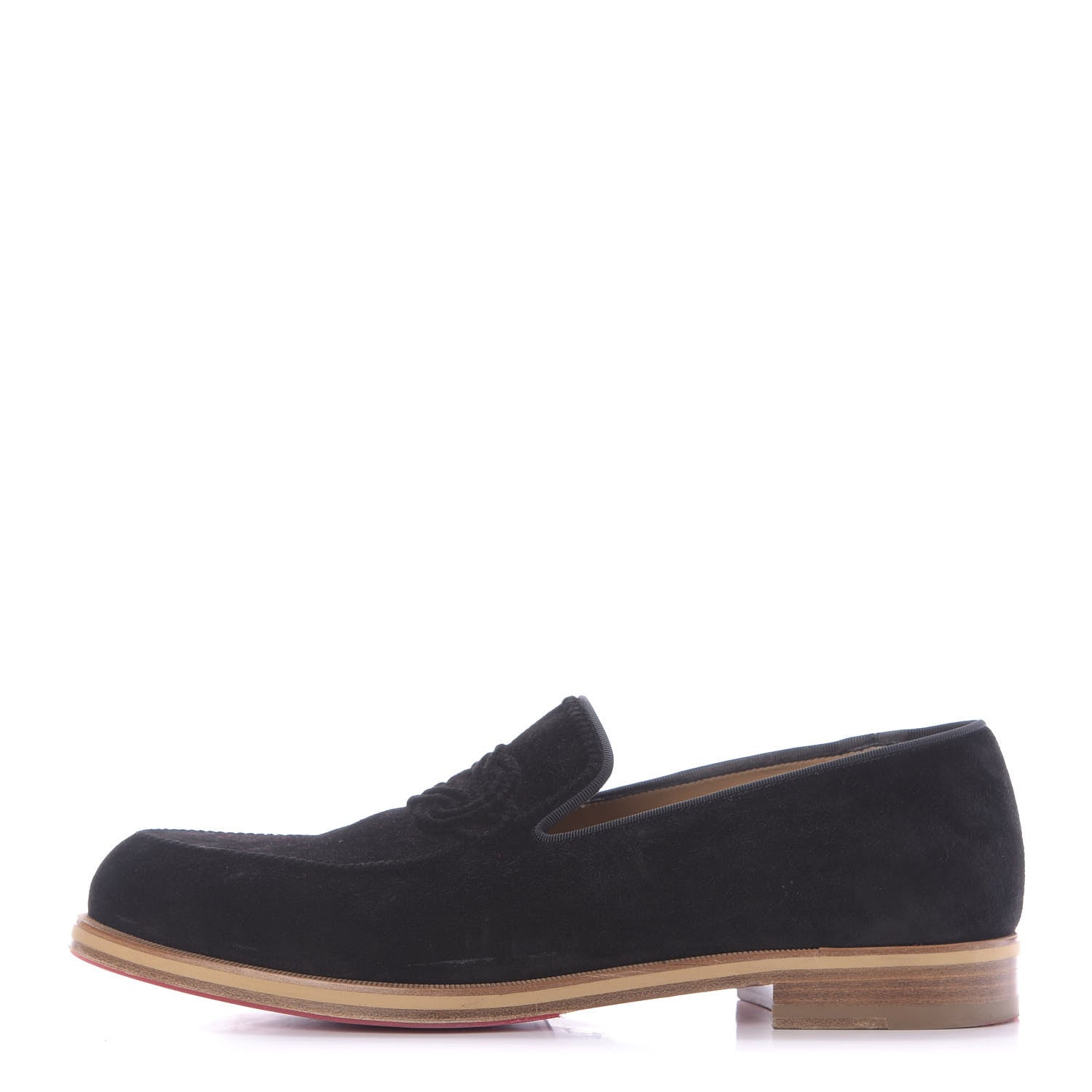 Christian Louboutin Veau Velours Dirk Flat Loafers 43.5 Black 1 of 8