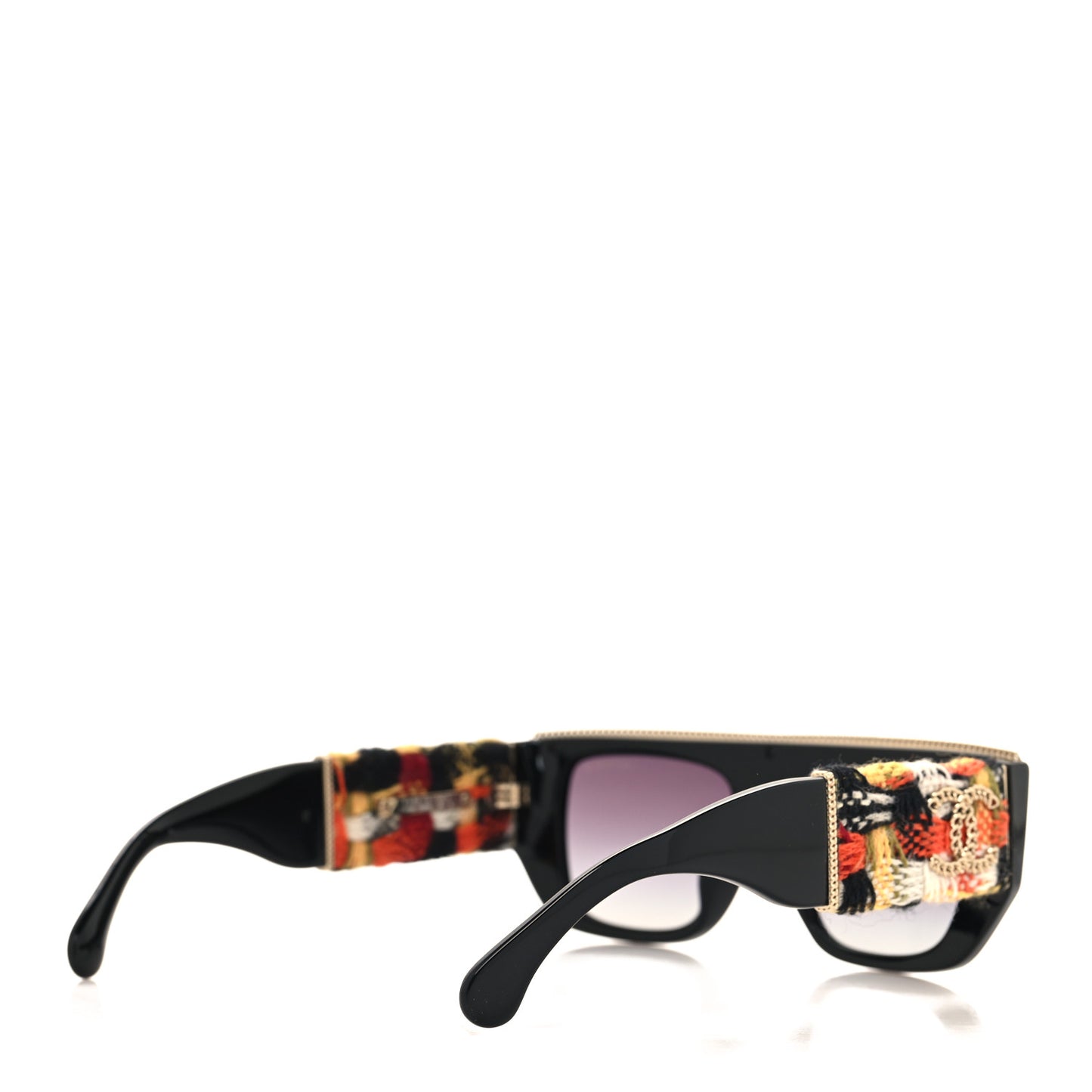 Acetate Tweed CC Sunglasses 71549A Black Orange
