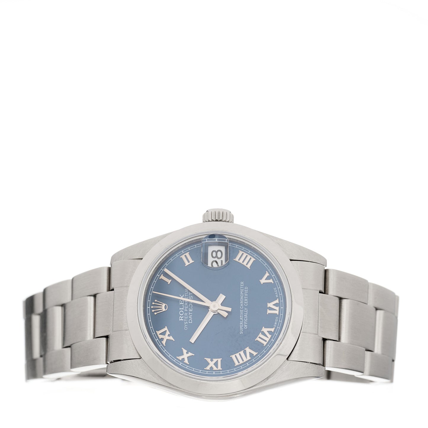 Stainless Steel 31mm Oyster Perpetual Datejust Watch Blue Roman 78240