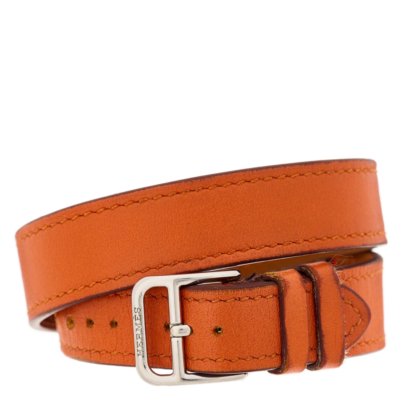 Stainless Steel Swift 21mm Heure H Hour Double Tour Quartz Watch Orange