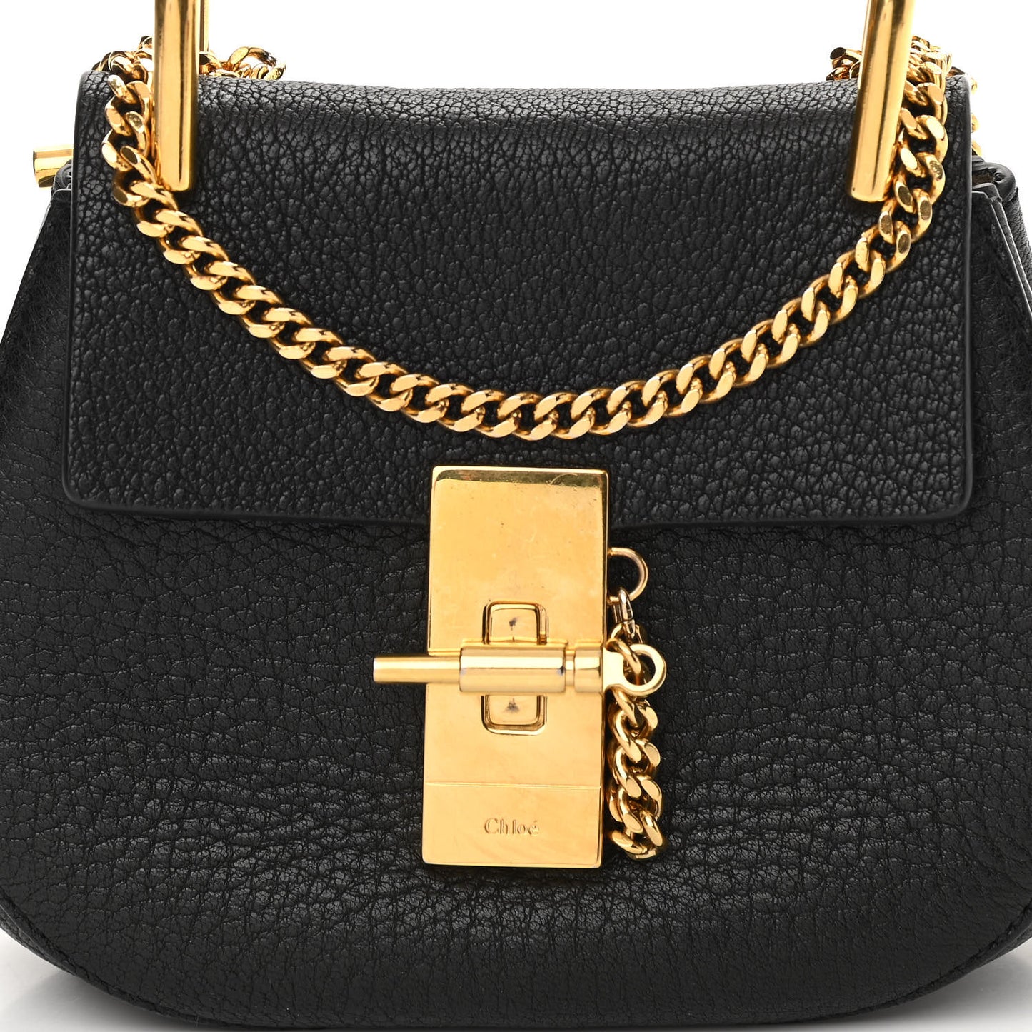 Grained Lambskin Mini Drew Shoulder Bag Black