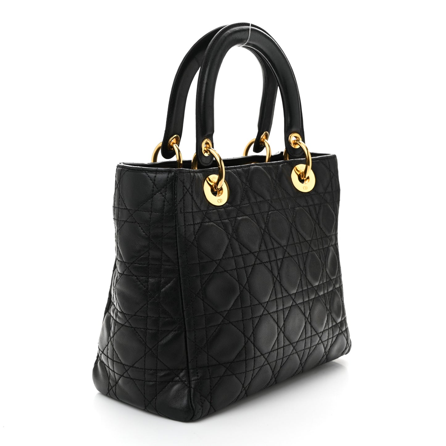 Lambskin Cannage Medium Lady Dior Black