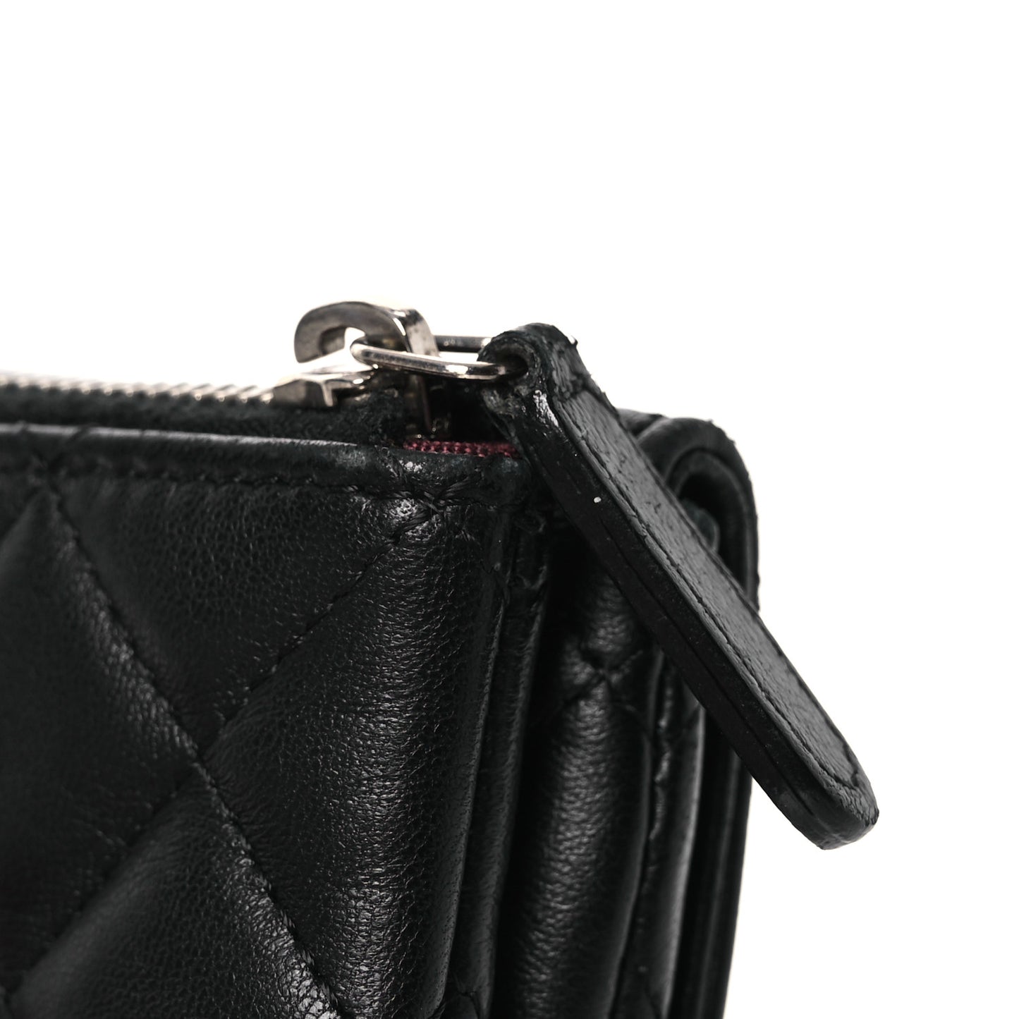 Lambskin Quilted Coin Purse Black