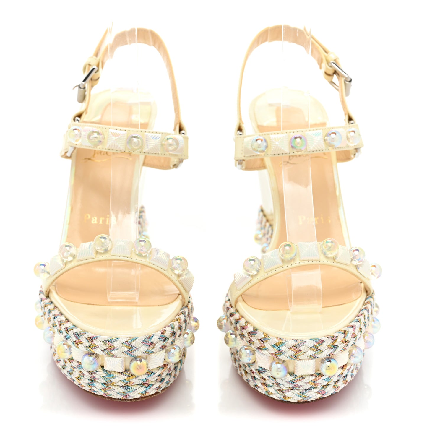 Glitter Luminor Cataclou 120 Platform Sandals 38 Off White
