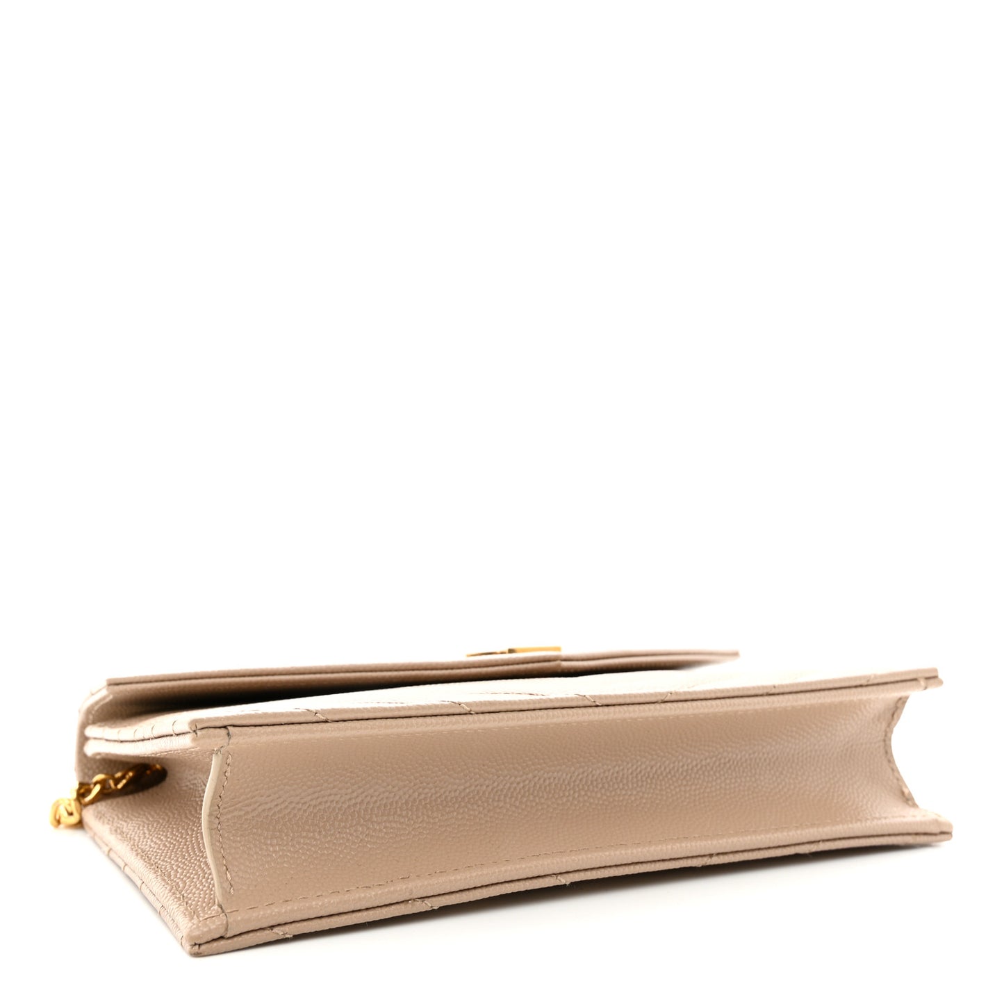 Grain De Poudre Matelasse Chevron Monogram Envelope Chain Wallet Nude Powder
