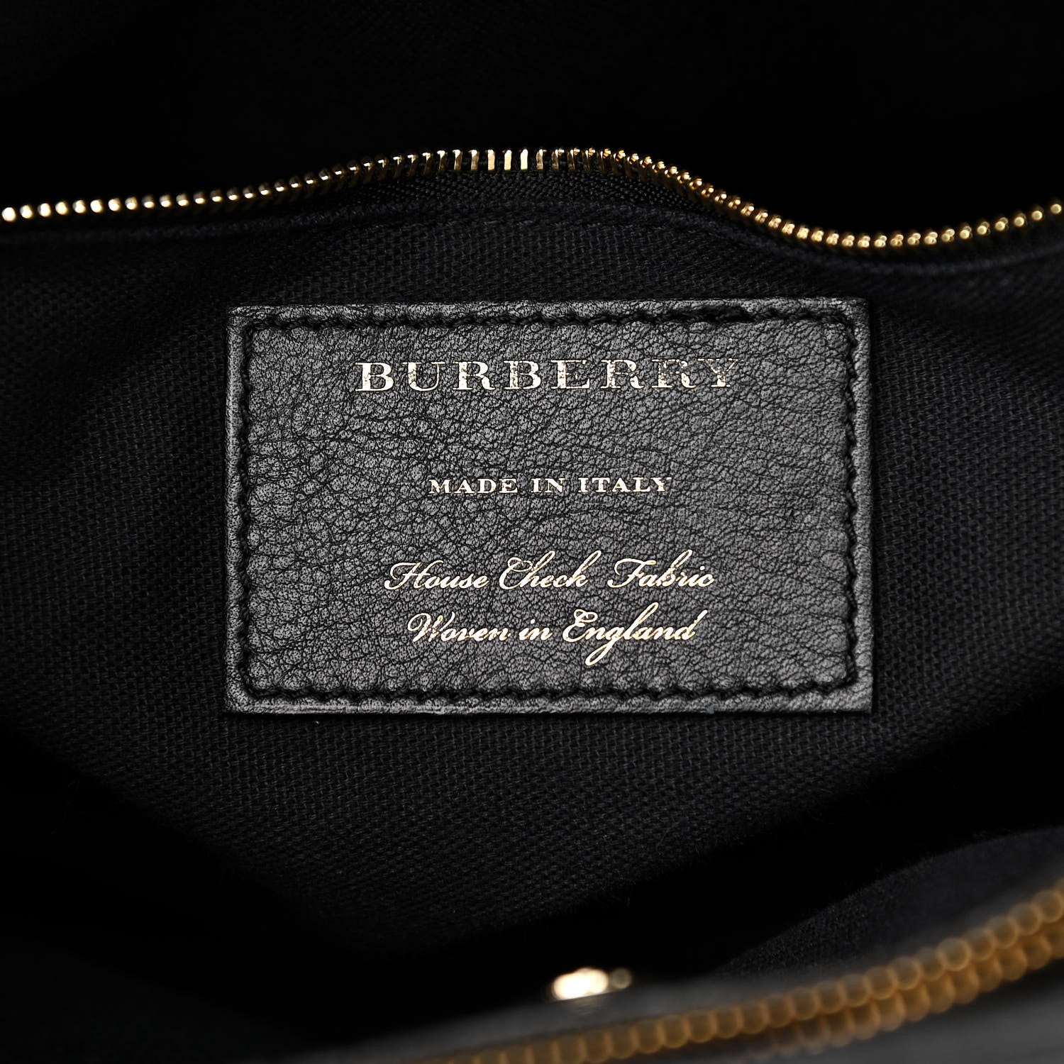 Burberry Derby Calfskin House Check Medium Banner Tote Black 6 of 11