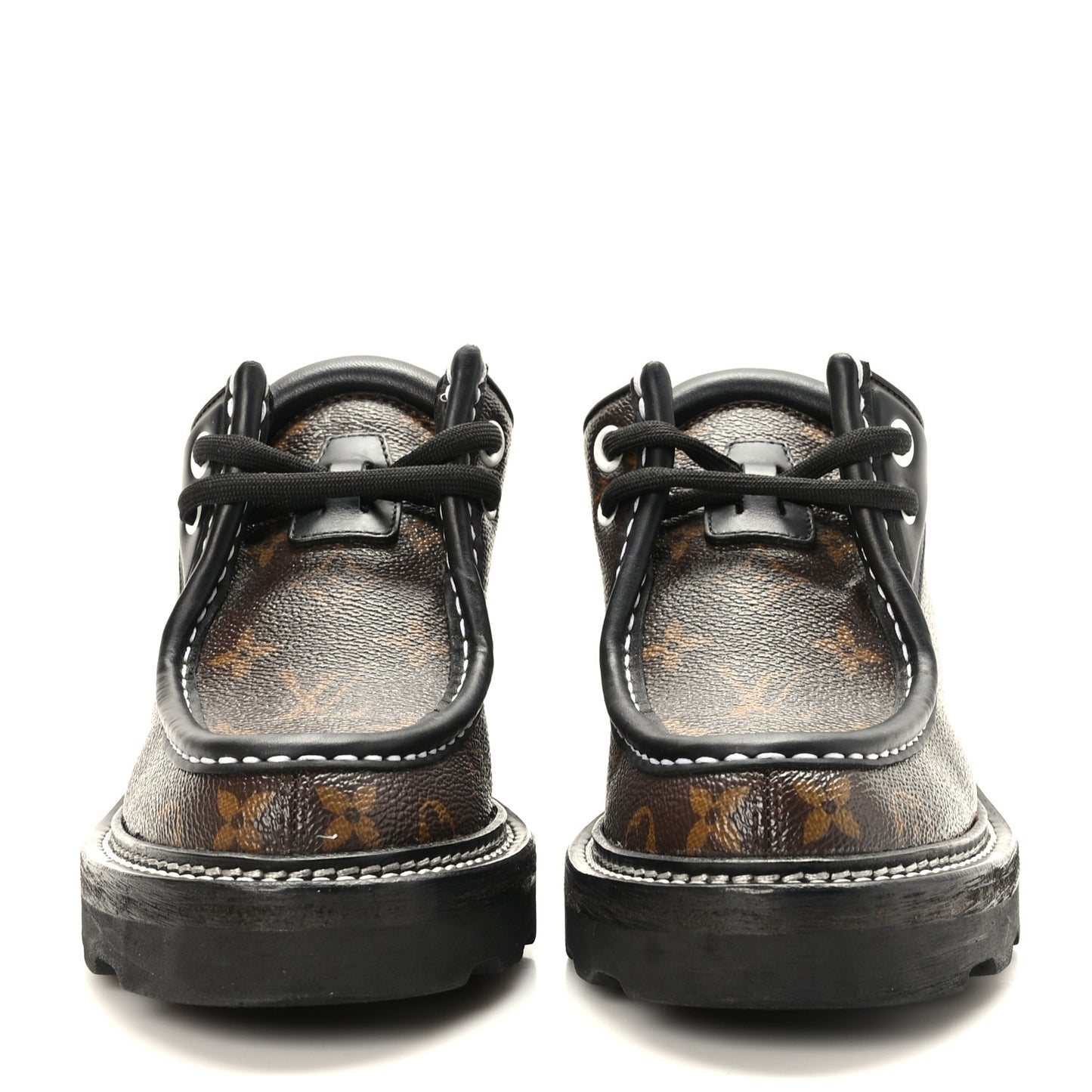 Monogram Calfskin Beaubourg Platform Derby Shoes 37 Brown