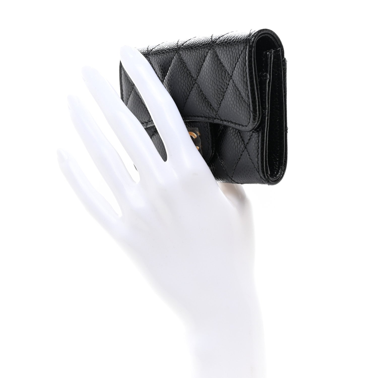 Chanel Caviar Quilted Flap Card Holder Wallet Black 2 of 9