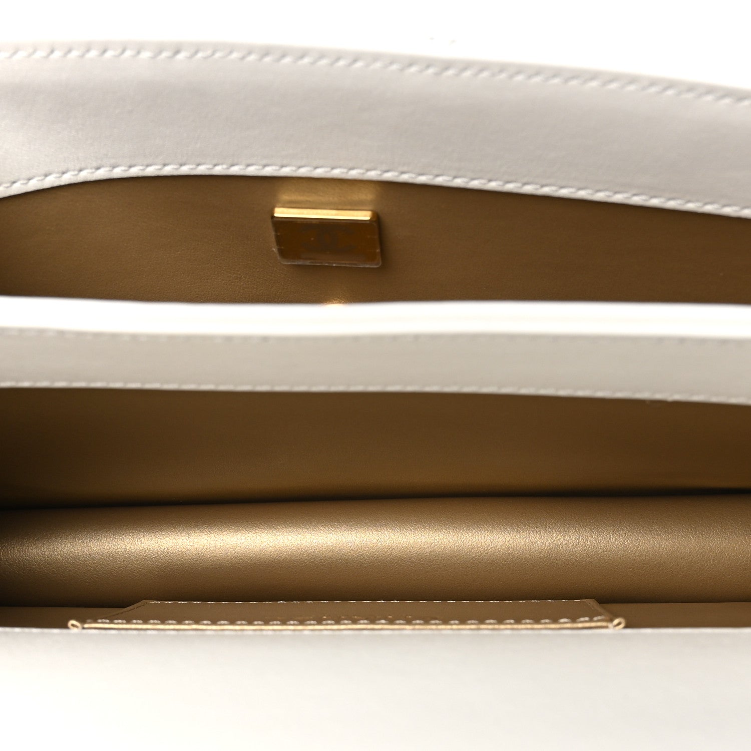 Chanel Shiny Calfskin Quilted Small Metal Top Handle Flap White 6 of 12