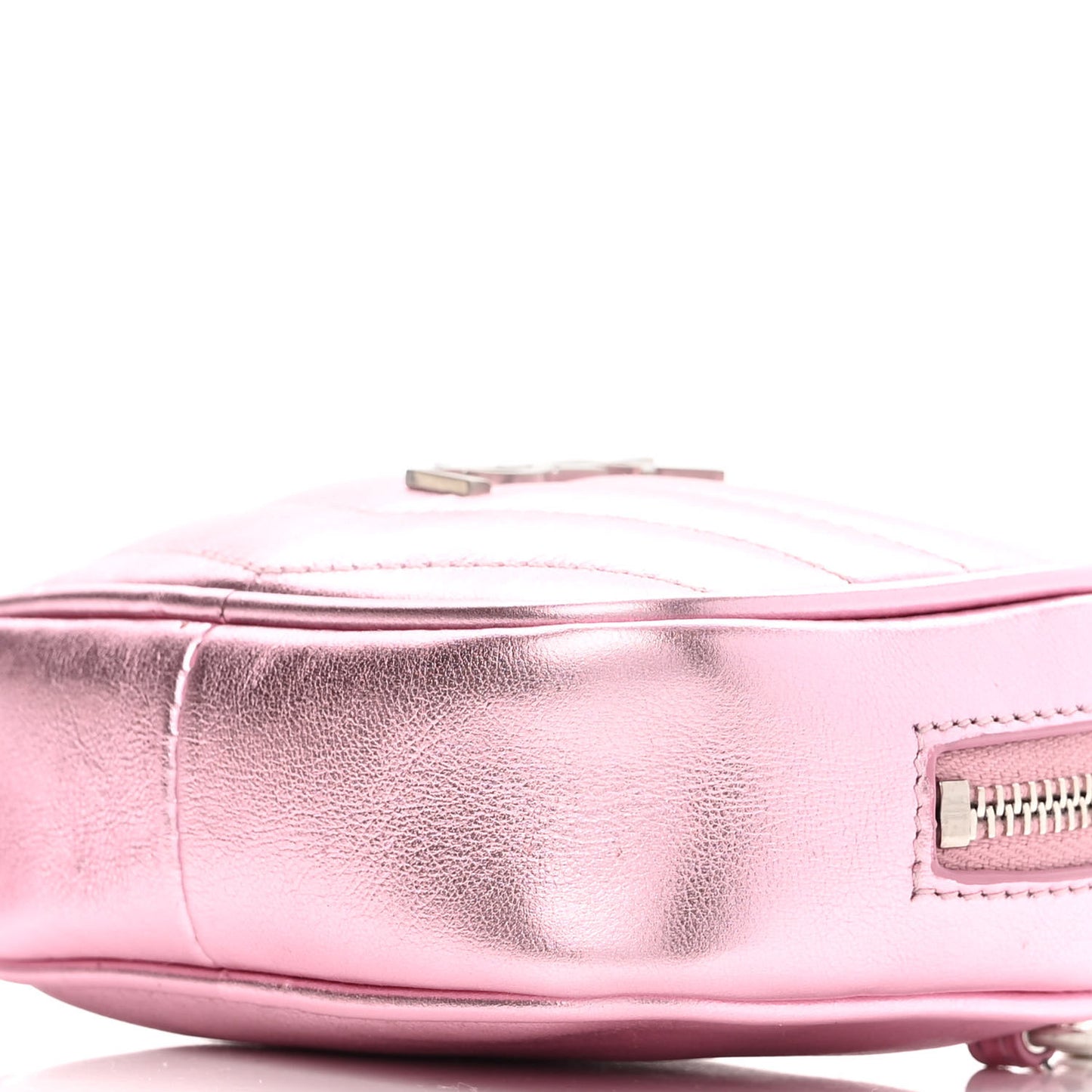 Metallic Calfskin Matelasse Chevron Monogram Baby Lou Camera Bag New Azalea
