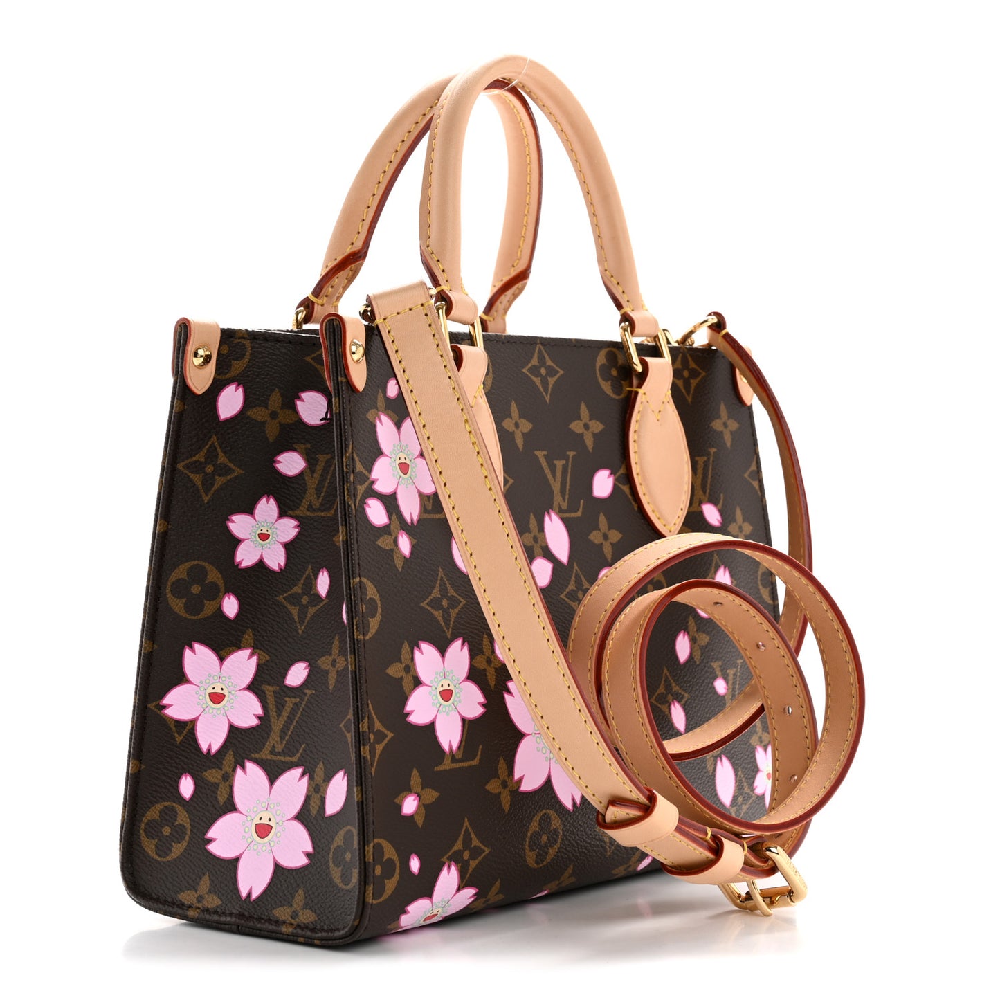 LV X TM Monogram Cherry Blossom Onthego PM Sakura Brown