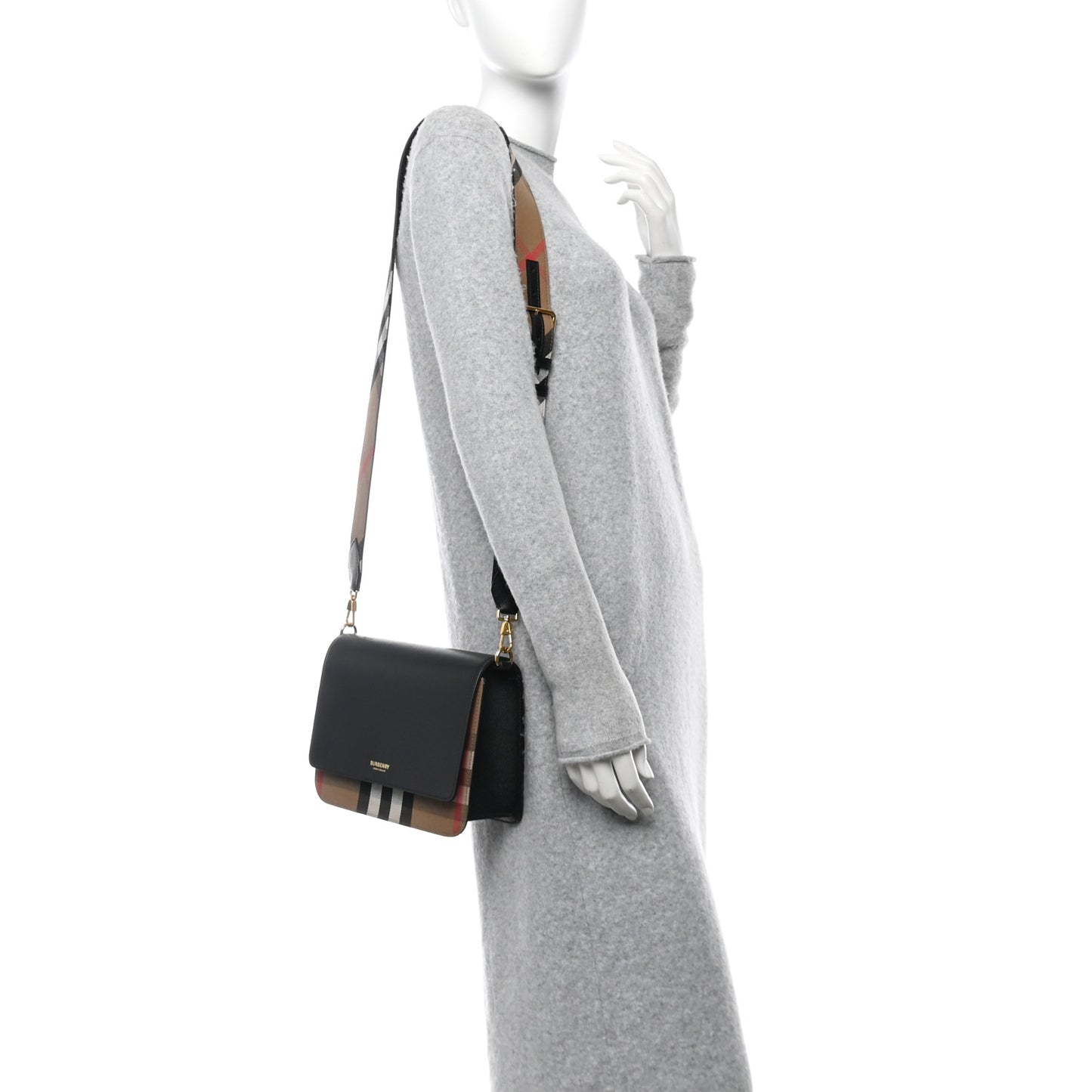 Derby Calfskin House Check Mackford Crossbody Bag Black
