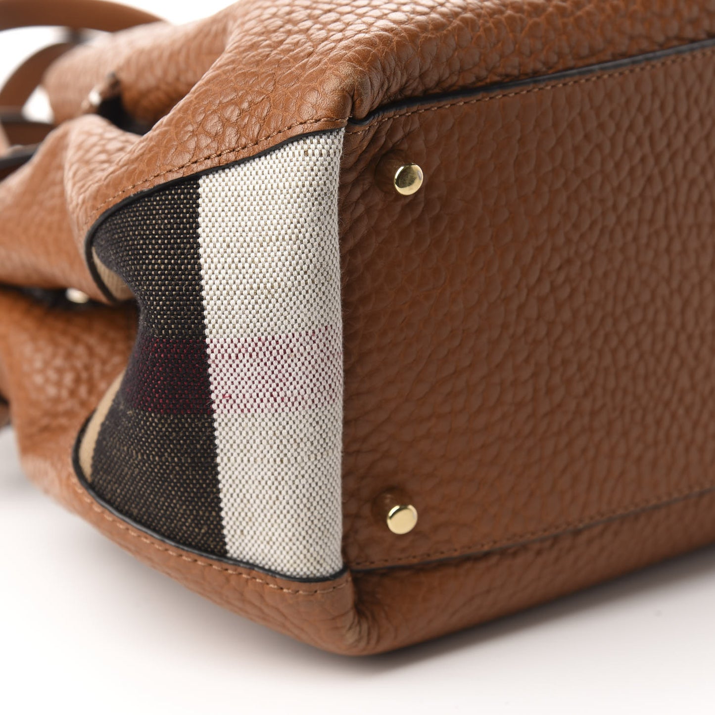 Grainy Calfskin House Check Small Maidstone Saddle Brown