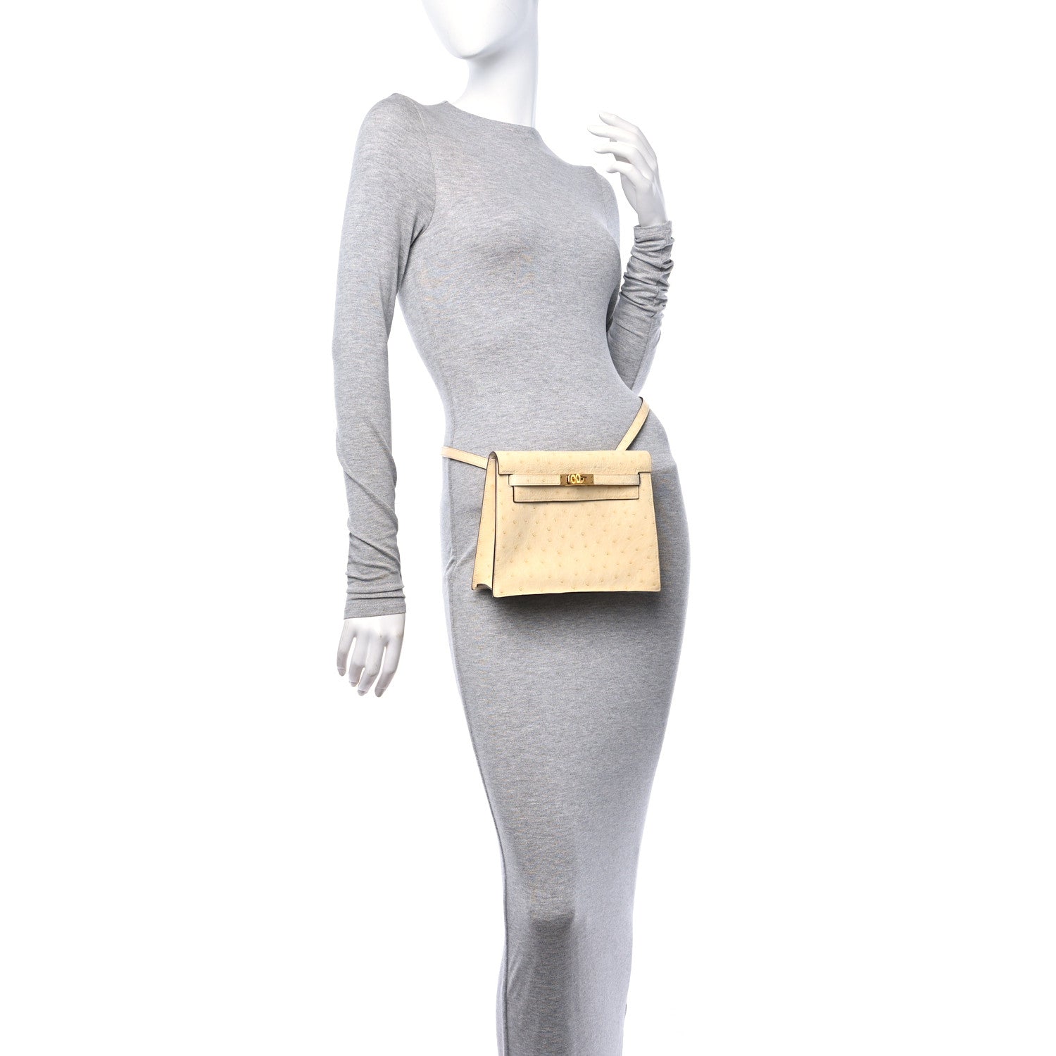 Hermes Ostrich Kelly Danse II Belt Bag Nata 2 of 11