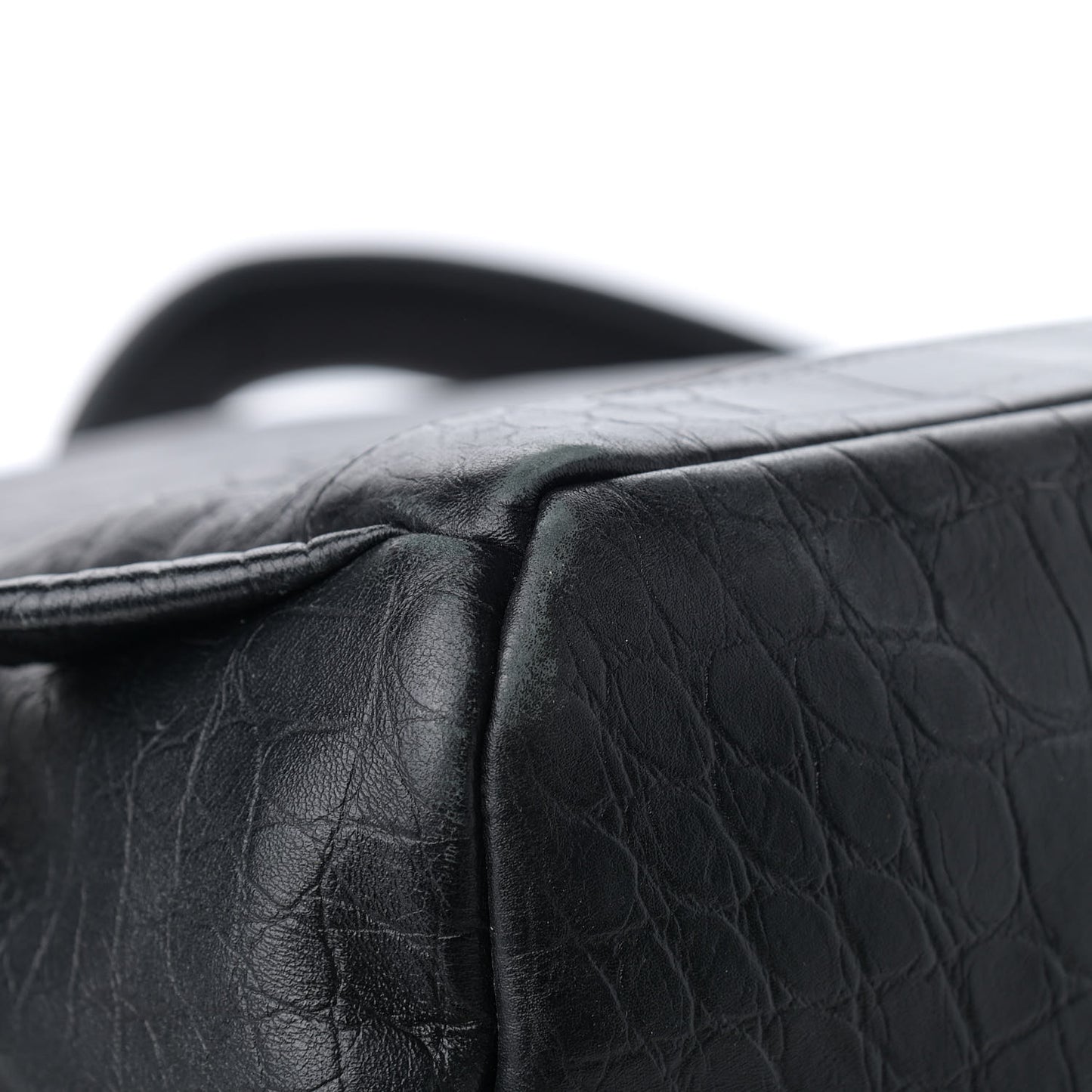 Calfskin Crocodile Embossed Medium Luxus Backpack Black