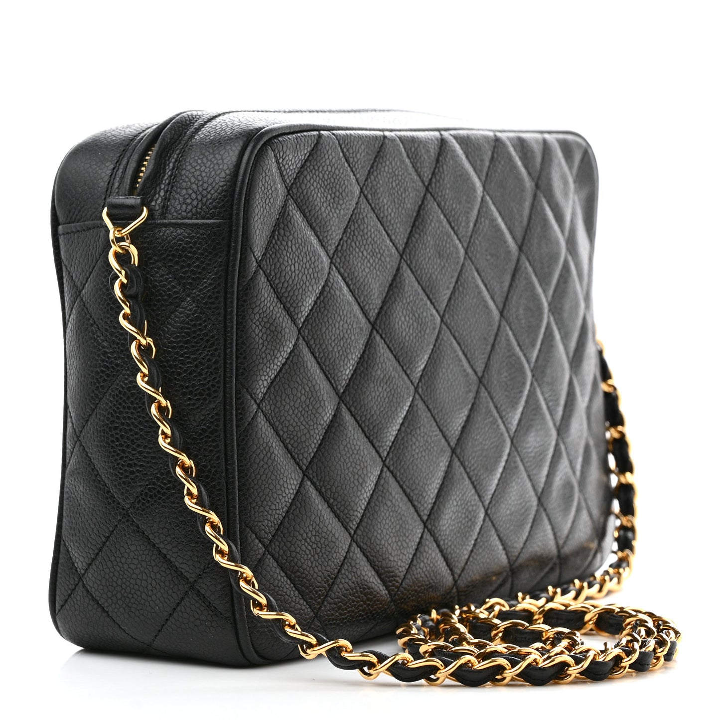 Caviar Quilted Camera Case Black