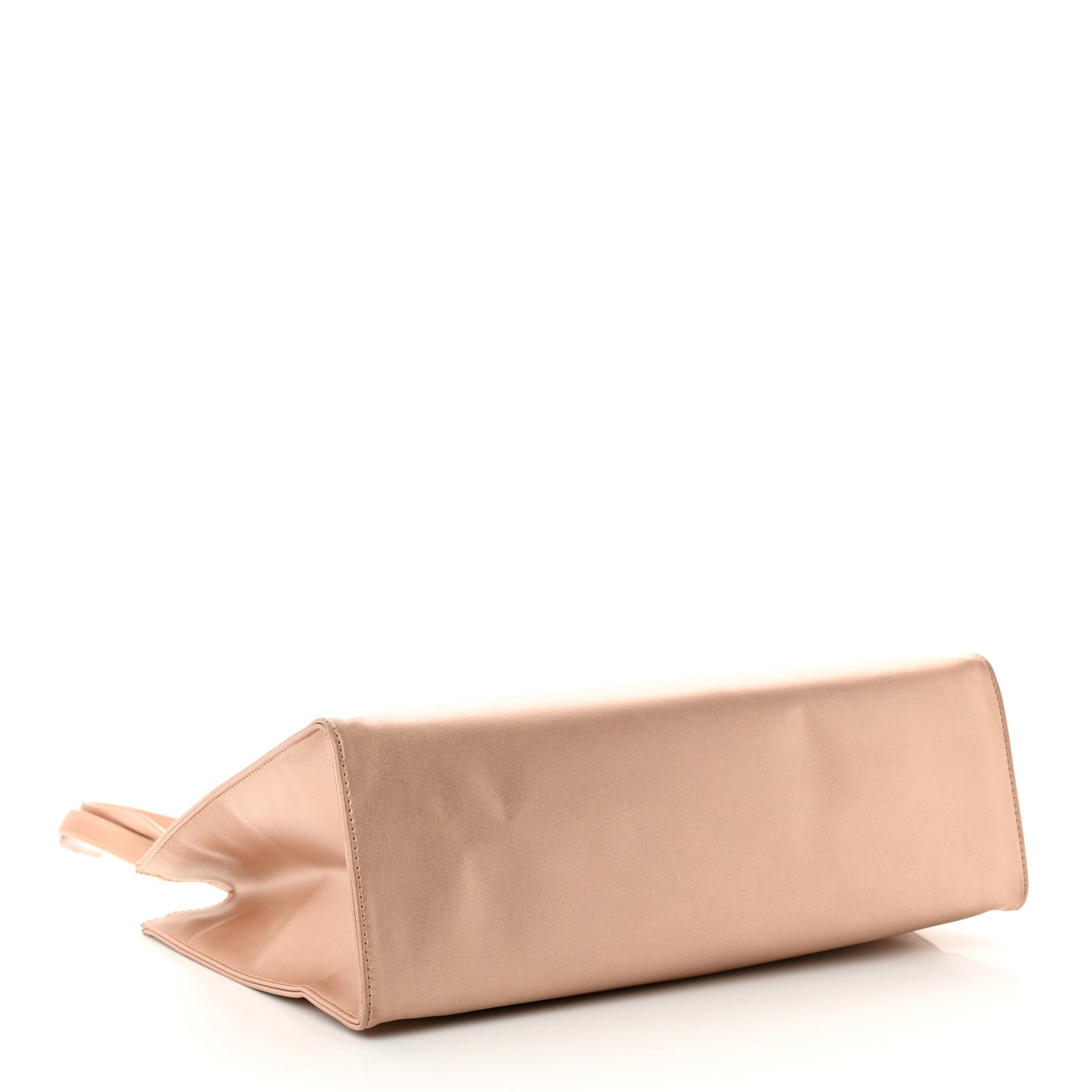 Metallic Vegan Leather Medium Shopping Bag Copper