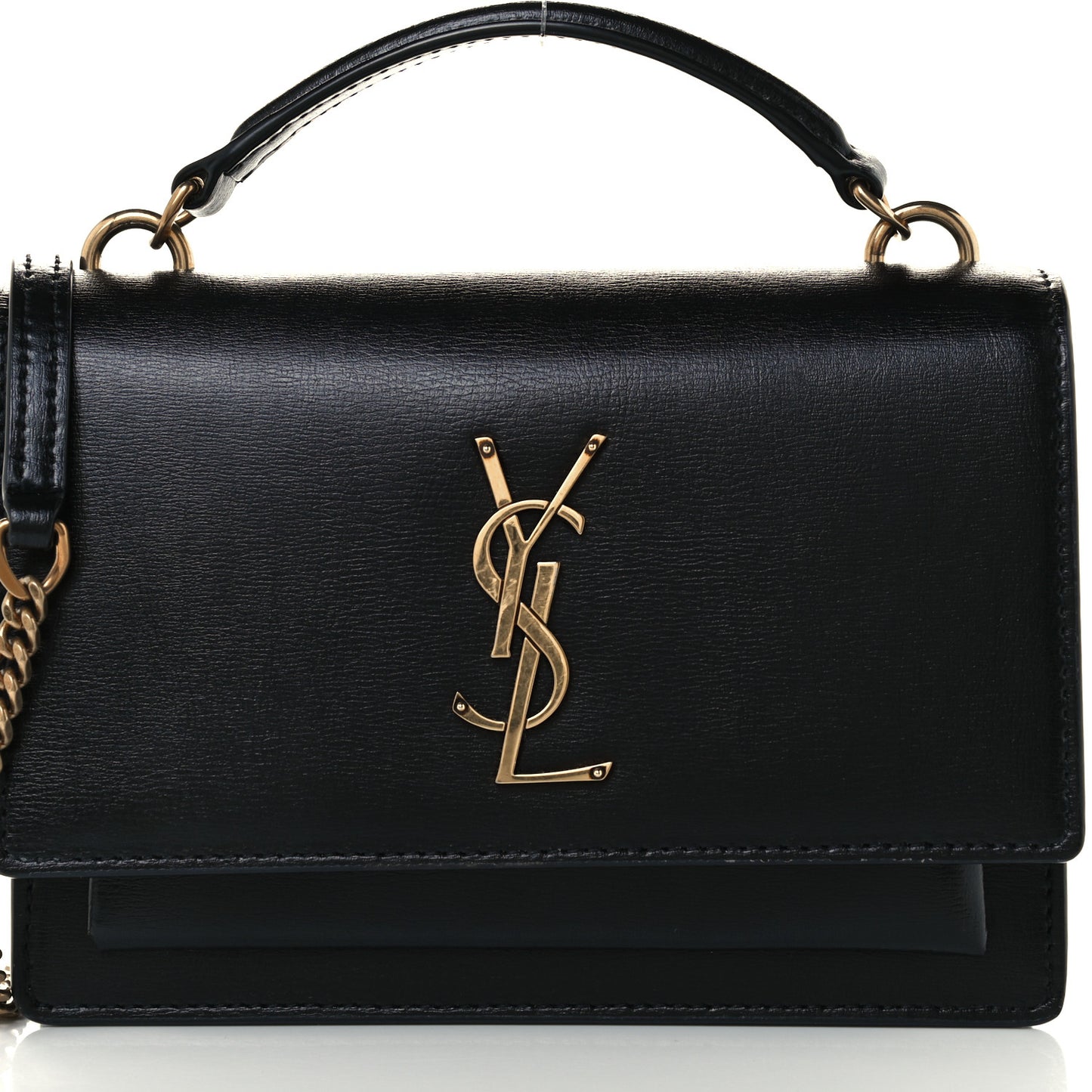 Calfskin Monogram Sunset Chain Wallet Black