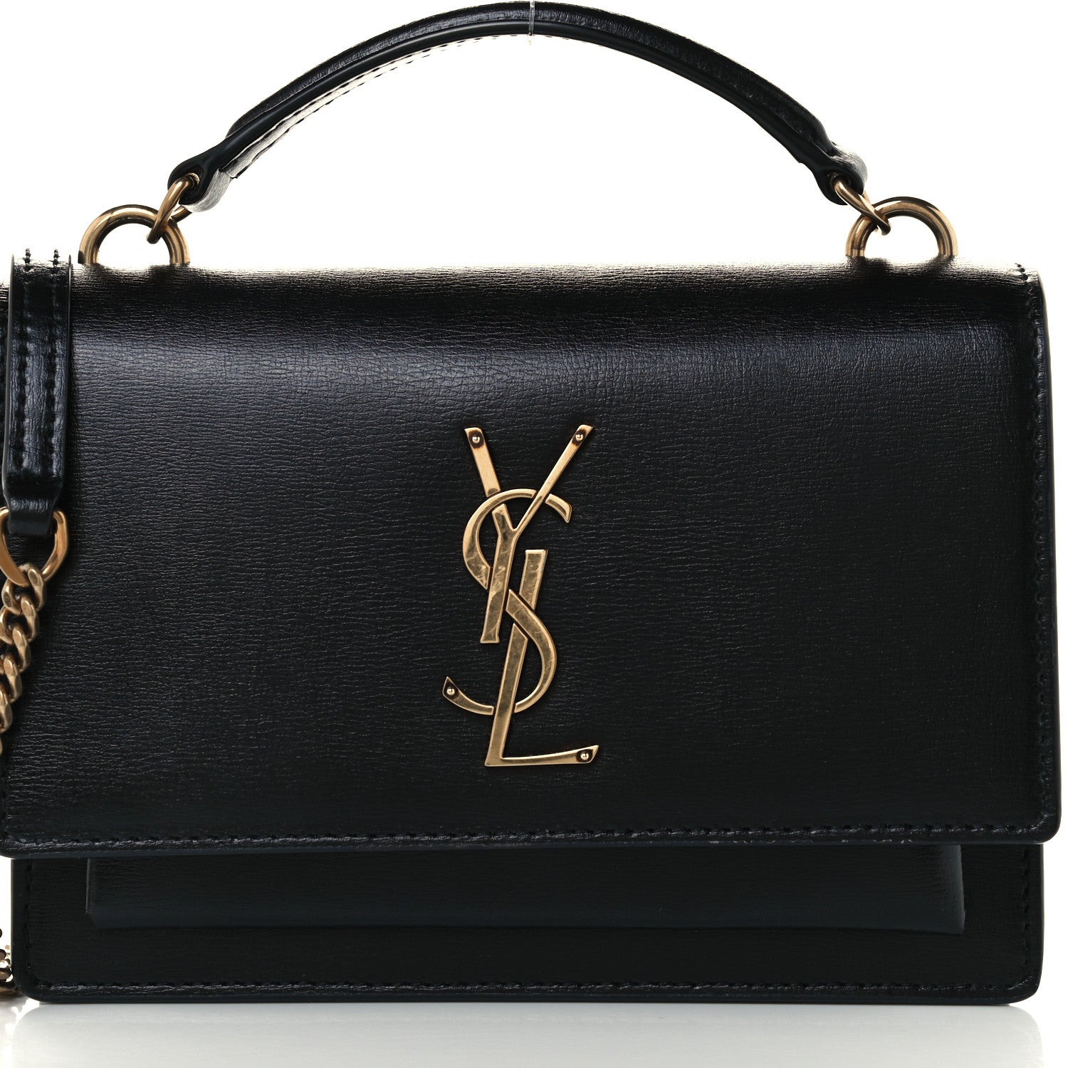Saint Laurent Calfskin Monogram Sunset Chain Wallet Black 7 of 10