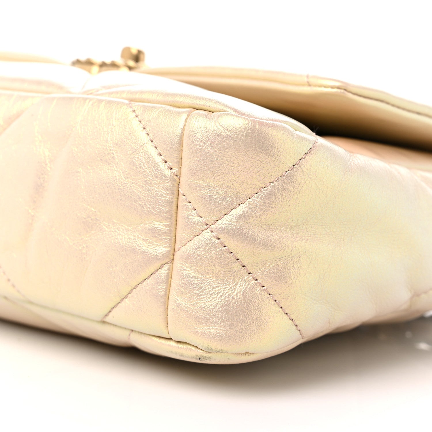Chanel Iridescent Lambskin Quilted Medium Chanel 19 Flap Pink 9 of 9