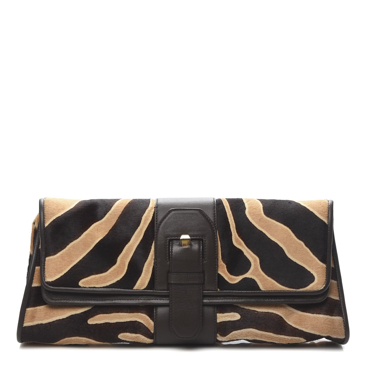 Pony Hair Liv Clutch Zibrown Gold
