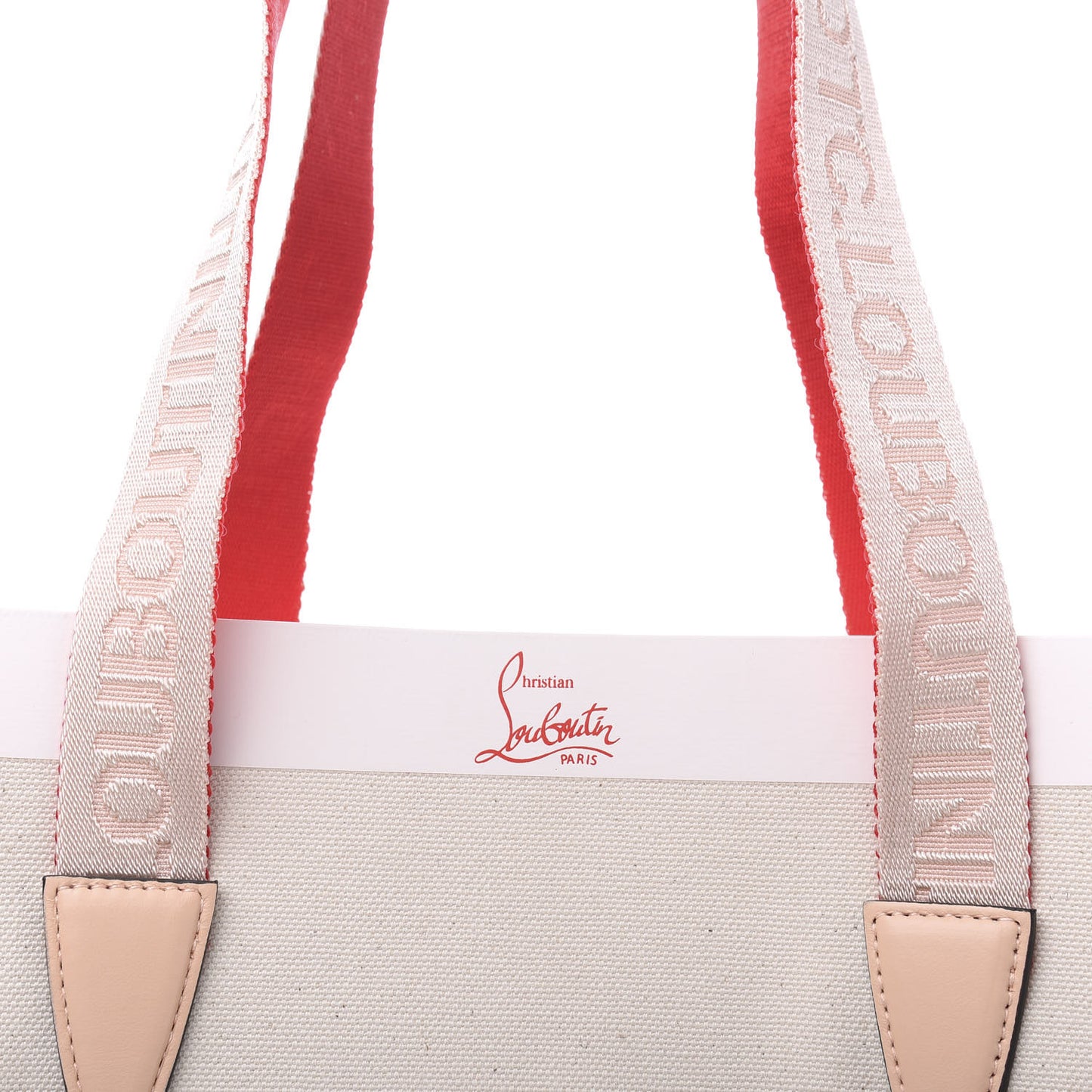 Braided Canvas Small Cabalace Shopper Tote Beige