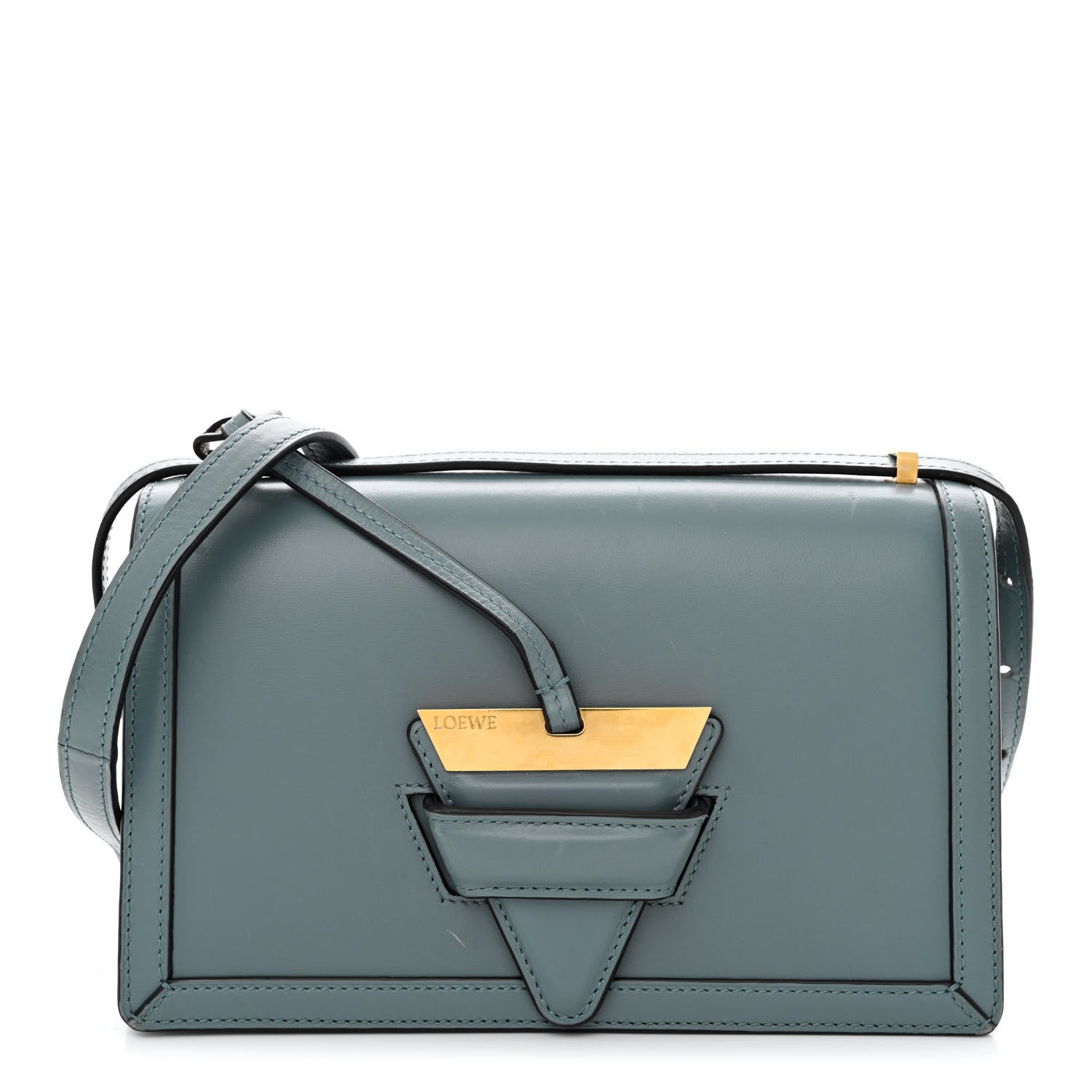 Loewe Calfskin Small Barcelona Shoulder Bag Stone Blue 1 of 15