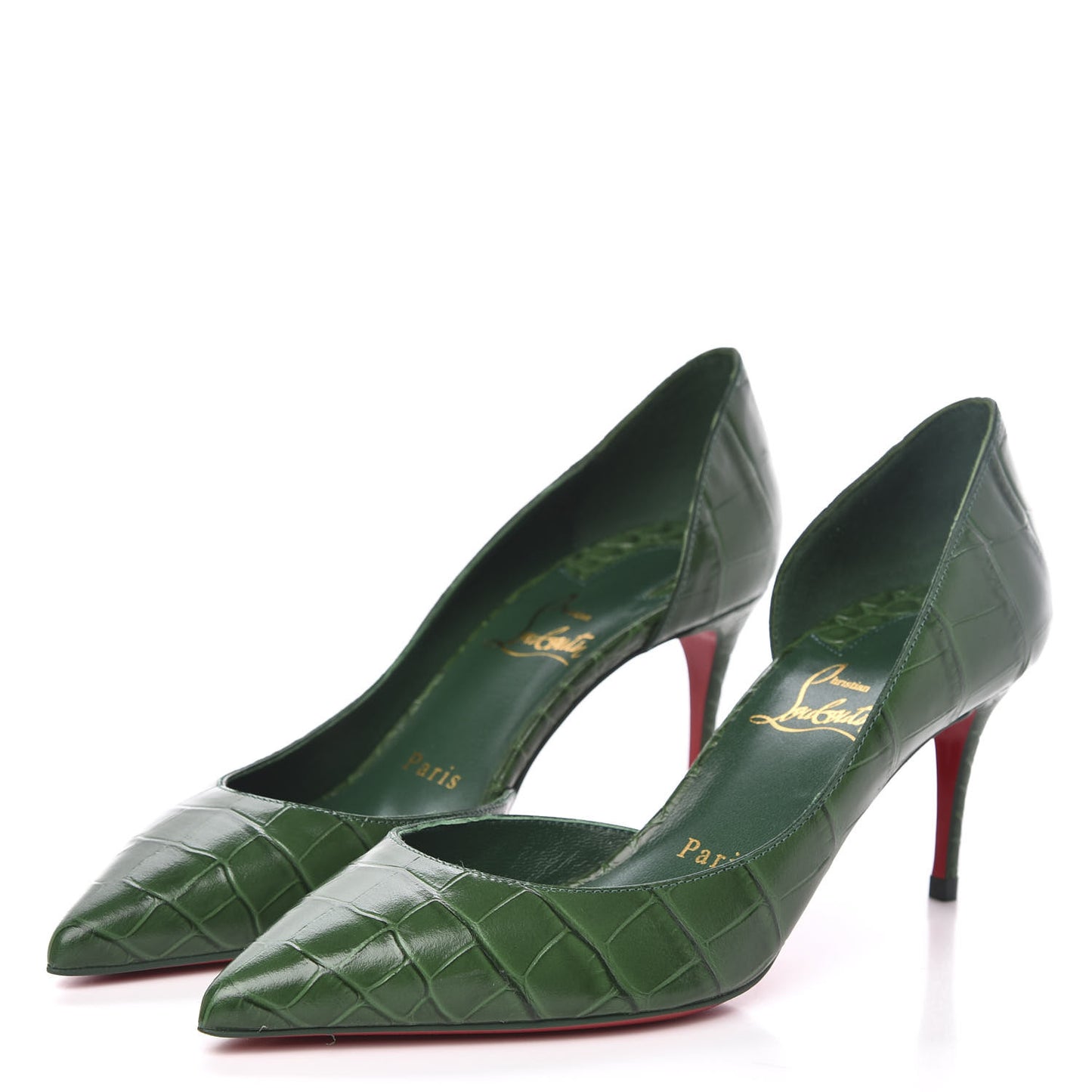 Calfskin Alligator Embossed Iriza 70 Pumps 35 Canopee