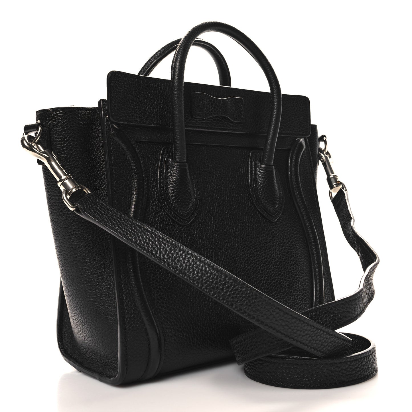 Drummed Calfskin Nano Luggage Black
