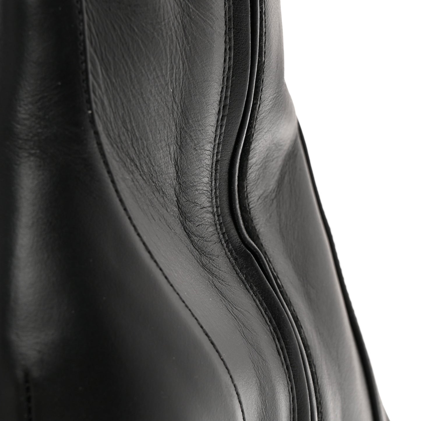 Shiny Calfskin Mahesa 85 Knee High Boots 36 Black