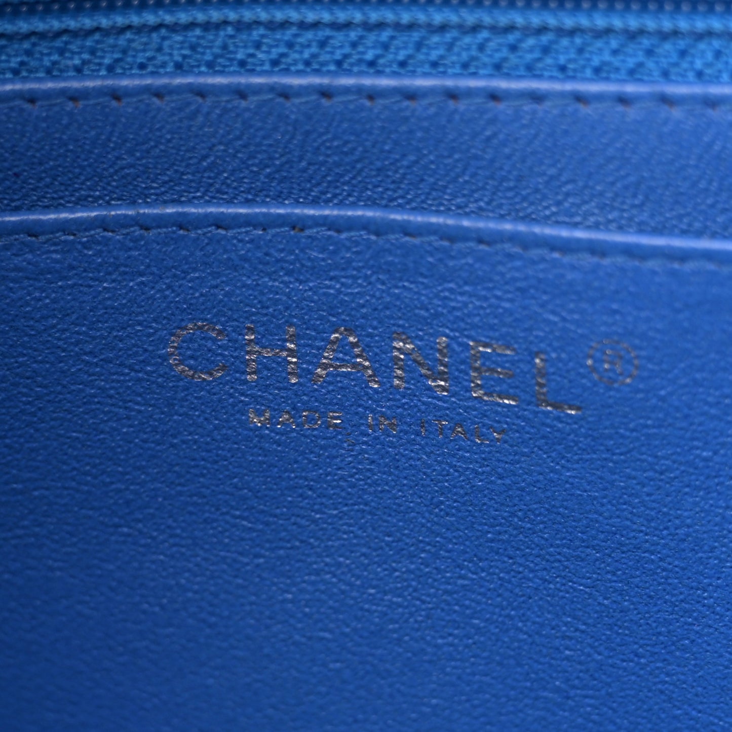 Lambskin Quilted Jumbo Single Flap Blue