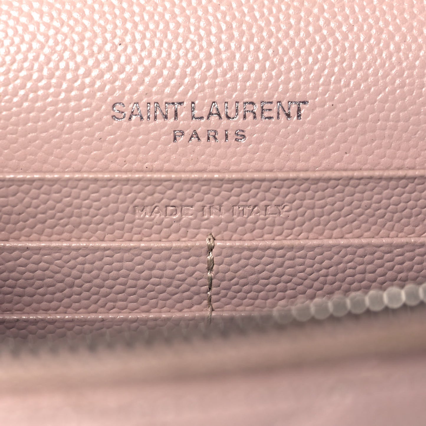 Grain De Poudre Matelasse Chevron Monogram Envelope Chain Wallet Pink White