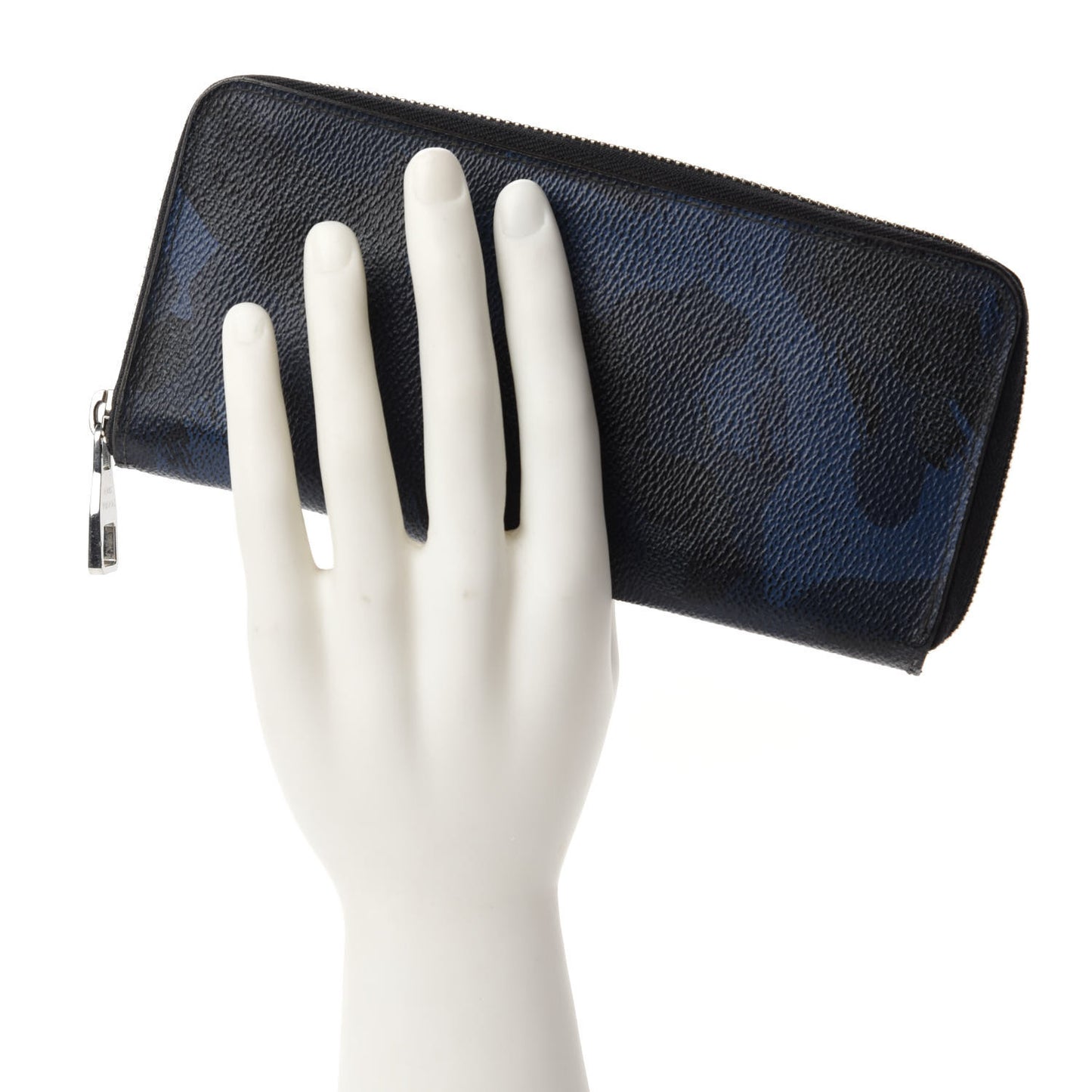 Damier Cobalt Camouflage Zippy Wallet Vertical Blue
