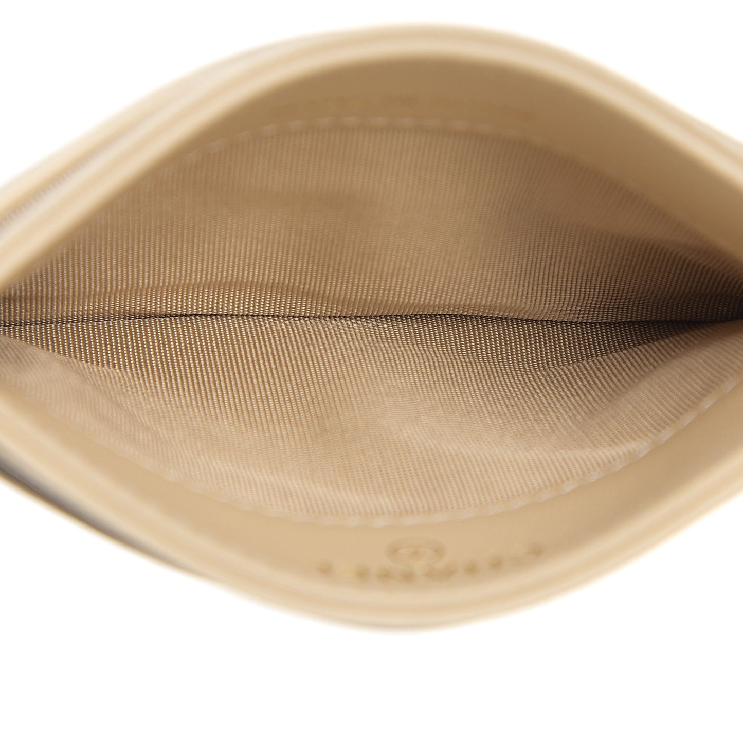Goatskin Quilted 19 Card Holder Beige