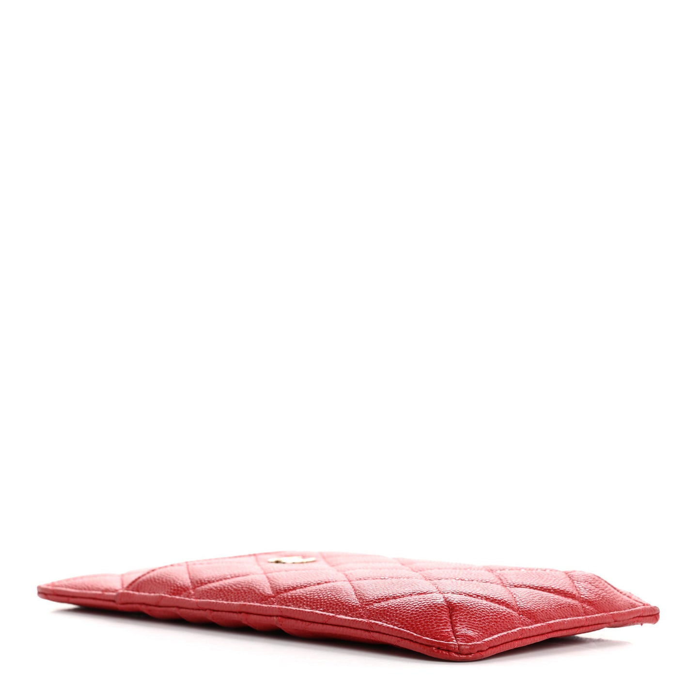 Caviar Quilted Classic Flat Wallet Pouch Red