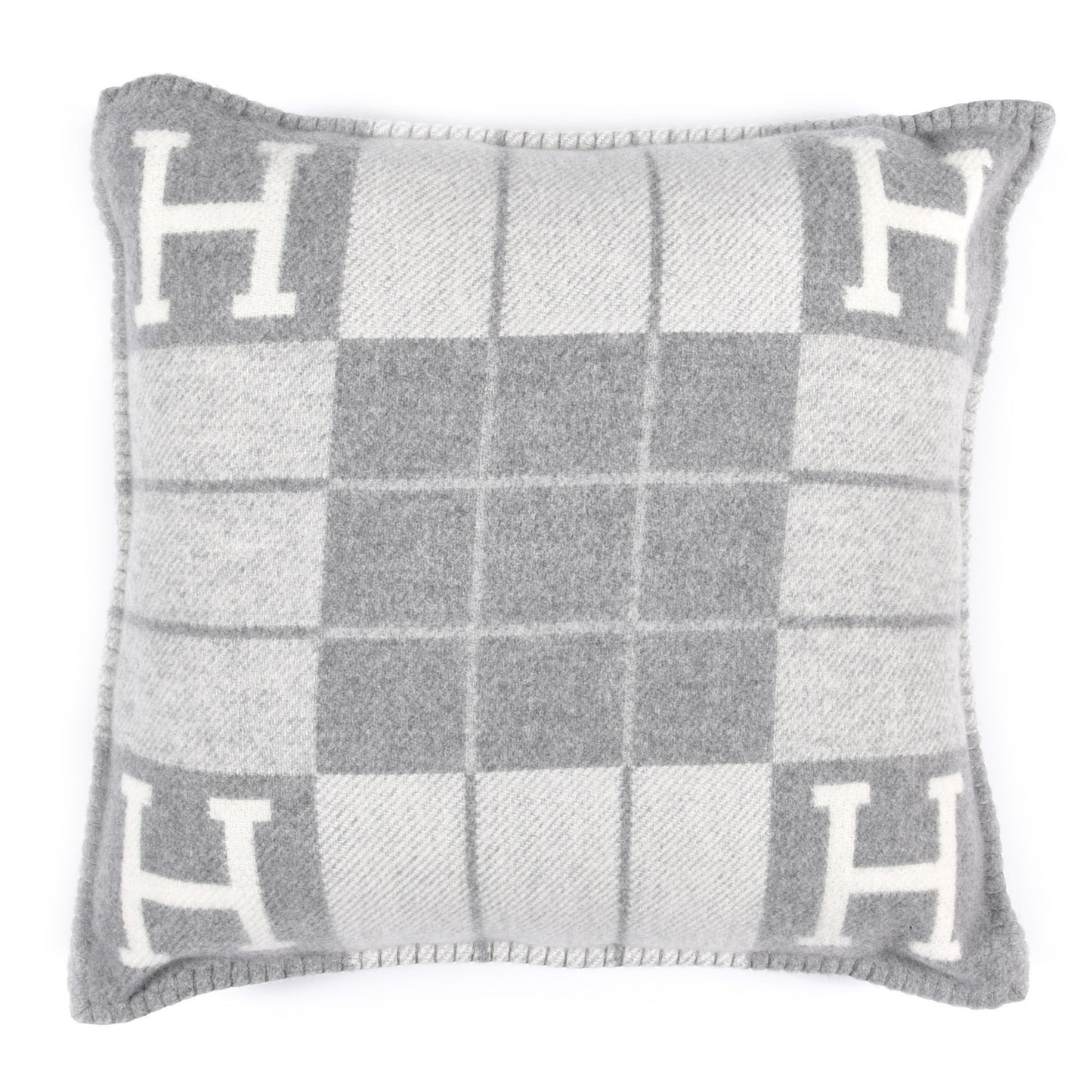 Wool Cashmere Avalon III Pillow PM Ecru Gris Clair