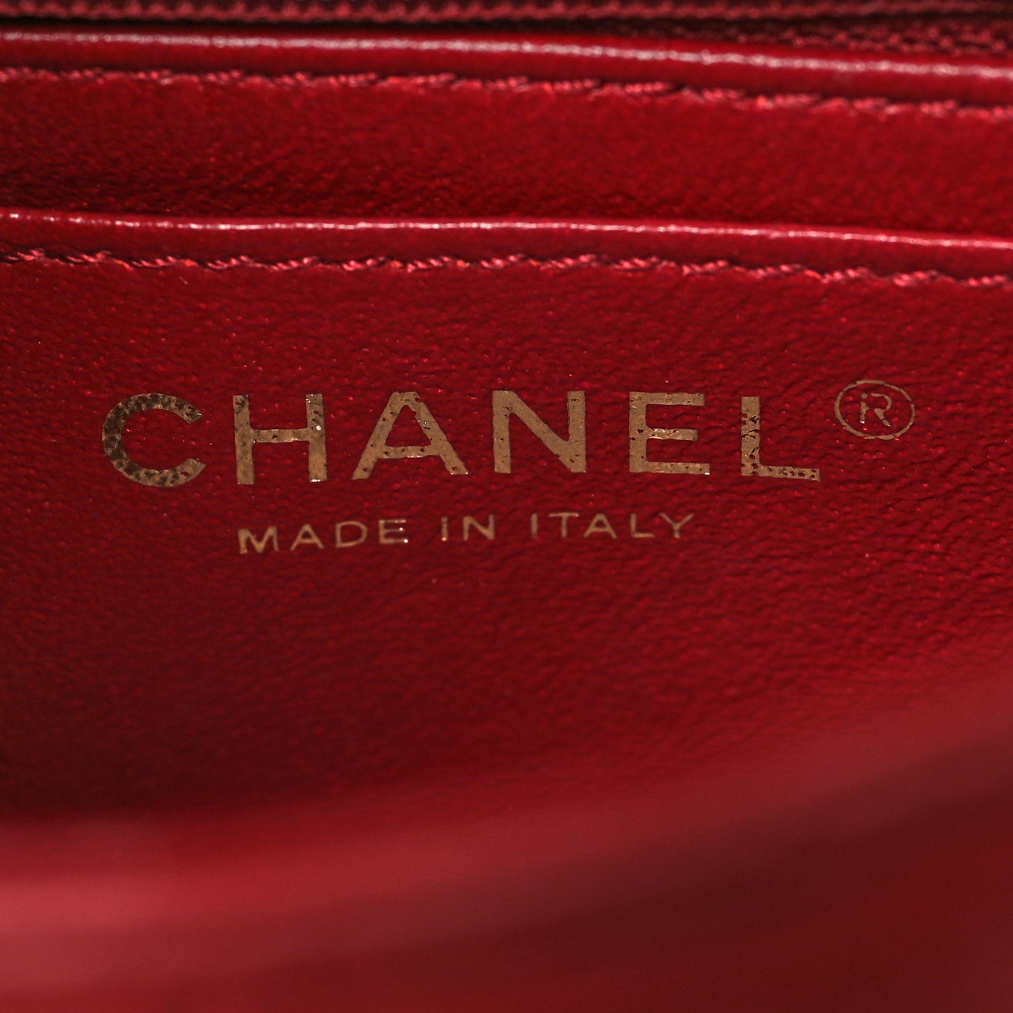 Lambskin Reverse Chevron Quilted Mini Round Top Handle Flap Red