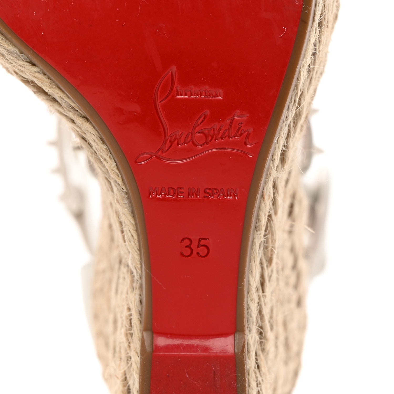 Christian Louboutin Calfskin Chocazeppa Spikes 120 Platform Wedge Sandals 35 Bianco 7 of 9