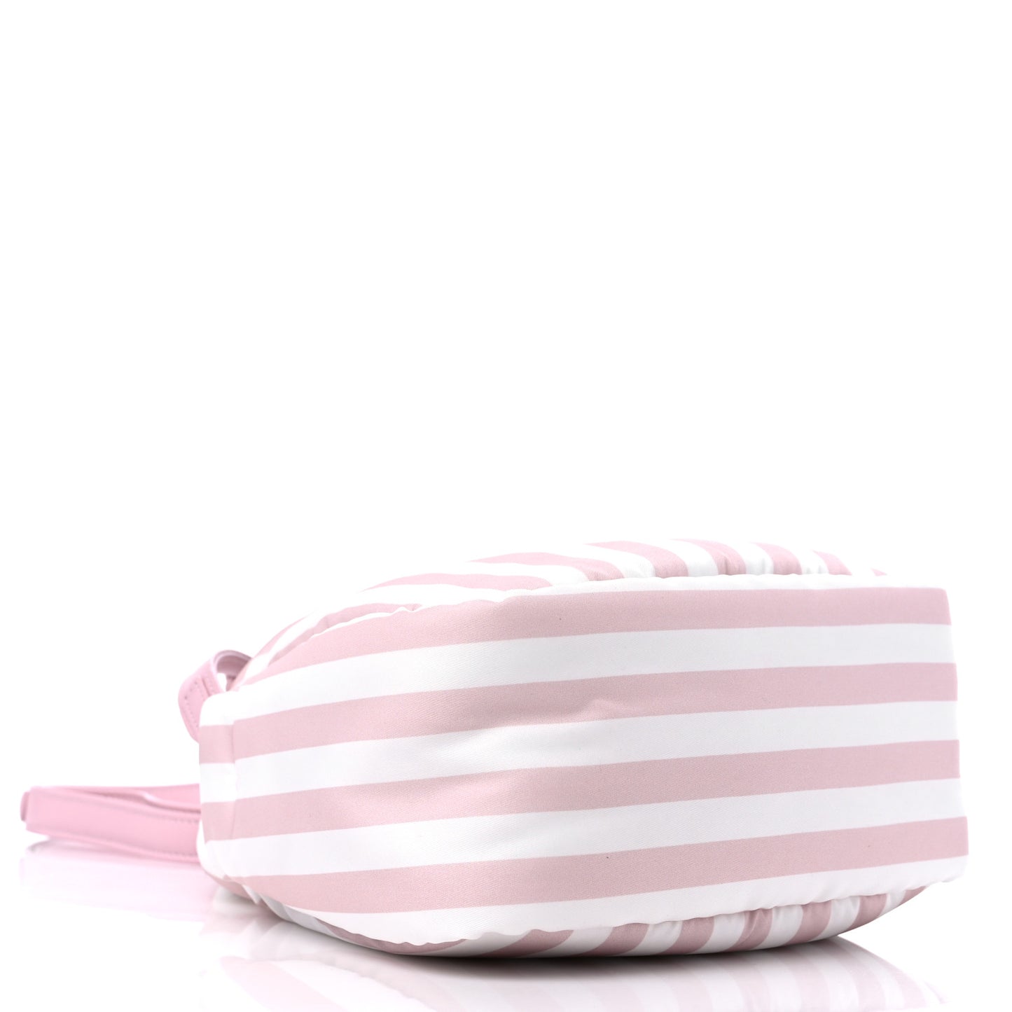 Re-Nylon Soft Padded Striped Small Double Handled Shoulder Bag Alabastro