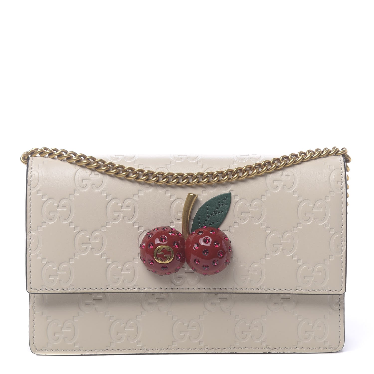 Gucci Guccissima Mini Cherry Chain Bag White 1 of 9