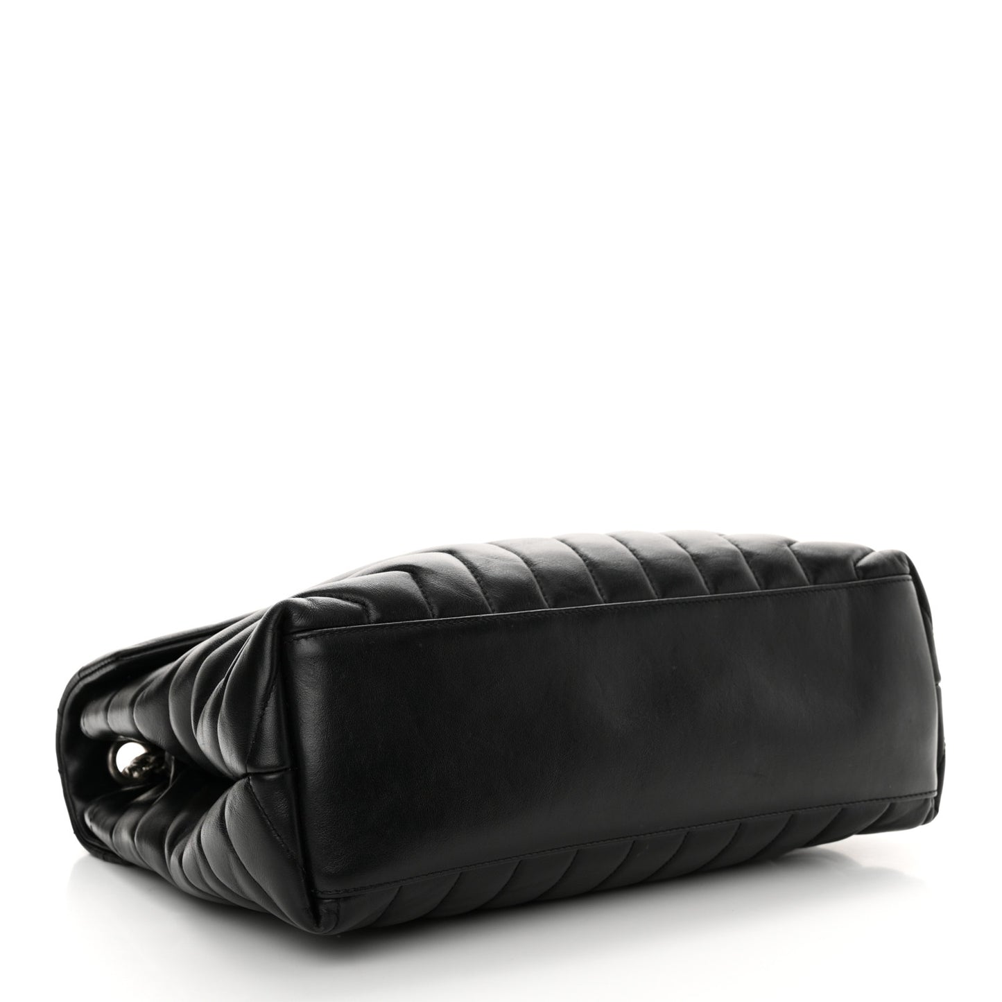 Calfskin Y Quilted Monogram Medium Loulou Chain Satchel Black